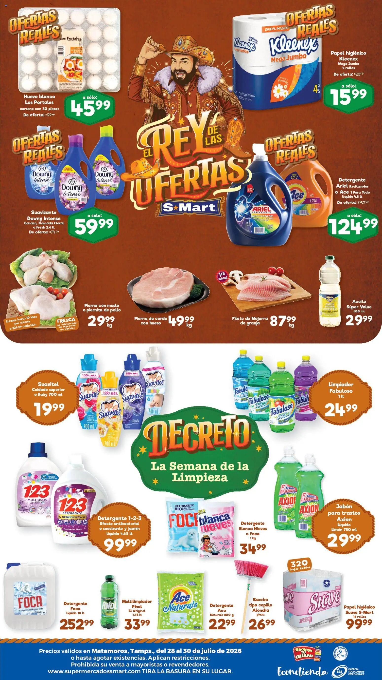 Nuevas ofertas de S-Mart válidas en toda la República Mexicana desde el 28/07/2026. ¡Encuentra las mejores ofertas en S-Mart folleto Matamoros! | Página: 2 | Productos: Pollo, Detergente, Cepillo, Aceite