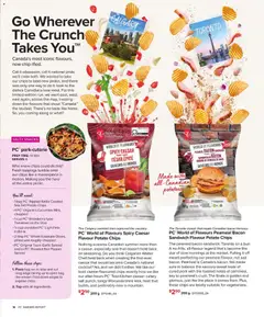 Preview of PC® World of Flavours Peameal Bacon Sandwich Flavour Potato Chips, The Toronto classic that made Canadian bacon famous. The peameal bacon sandwich: Toronto on a bun. from shop No Frills valid from 14.05.2026 | Page: 18 | Products: Potatoes, Bag, Kettle, Pork