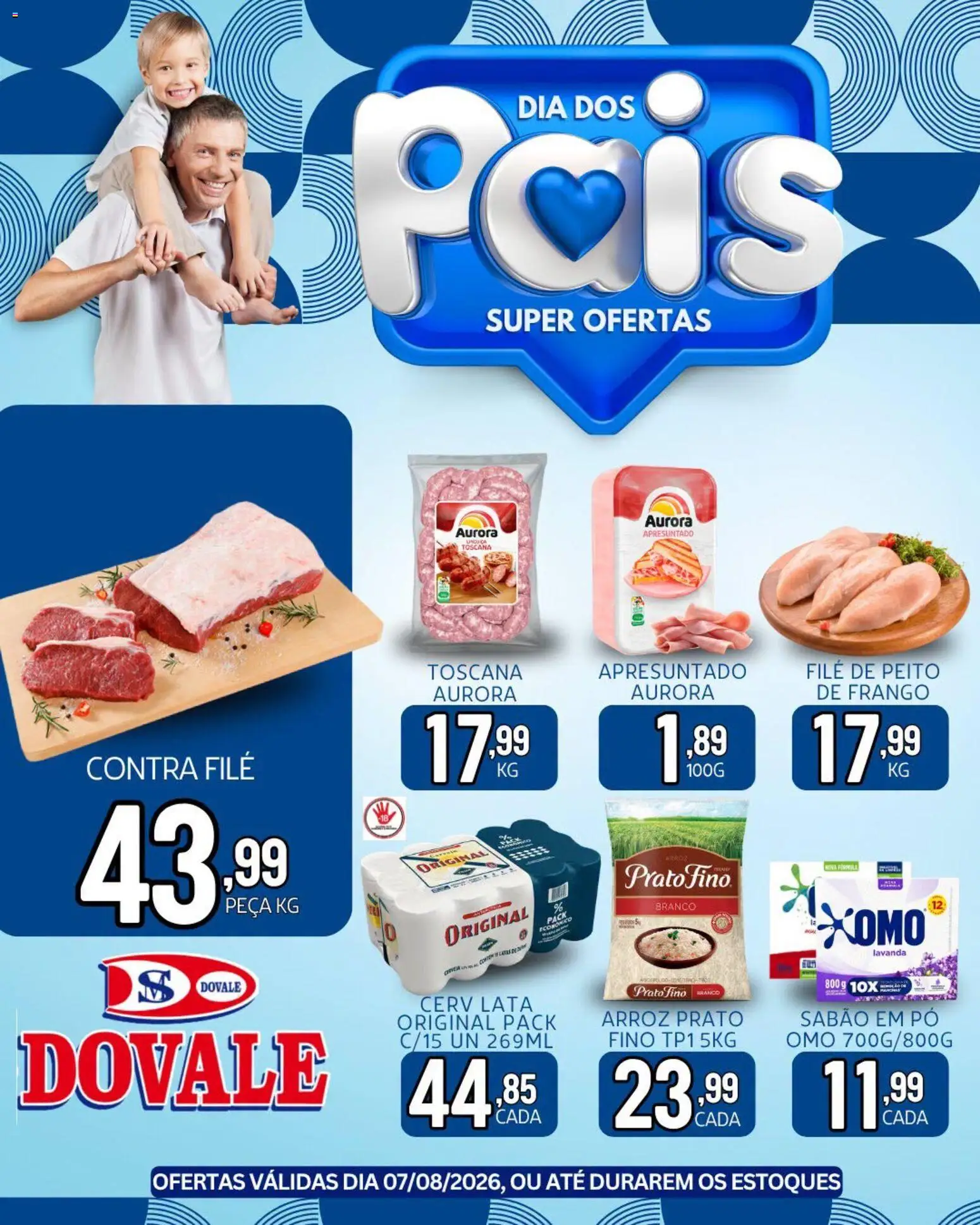 Dovale Folheto - válido de 07/08/2026 | Página: 1 | Produtos: Sabão, Sabão em pó, Contra filé, Arroz