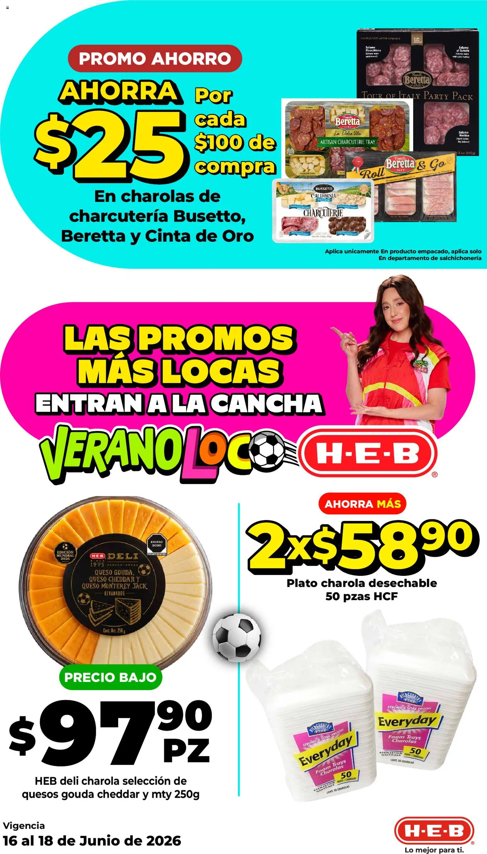 Nuevas ofertas de H-E-B válidas en toda la República Mexicana desde el 16.06.2026. ¡Encuentra las mejores ofertas en H-E-B folleto Ofertas! | Página: 5 | Productos: Queso, Cinta
