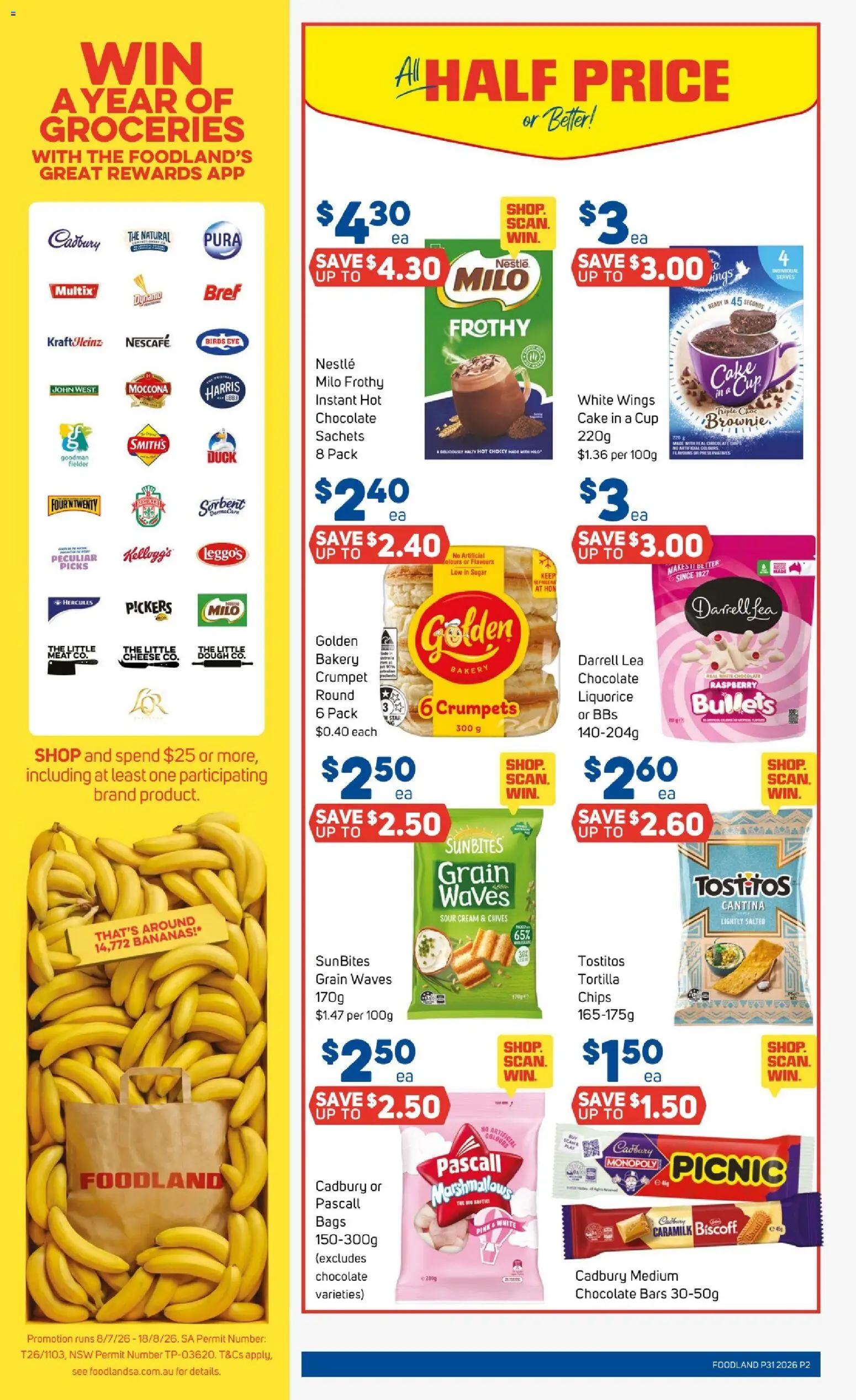 Foodland catalogue - valid from 29/07/2026 | Page: 2 | Products: Crumpets, Sour cream, Sugar, Nescafe