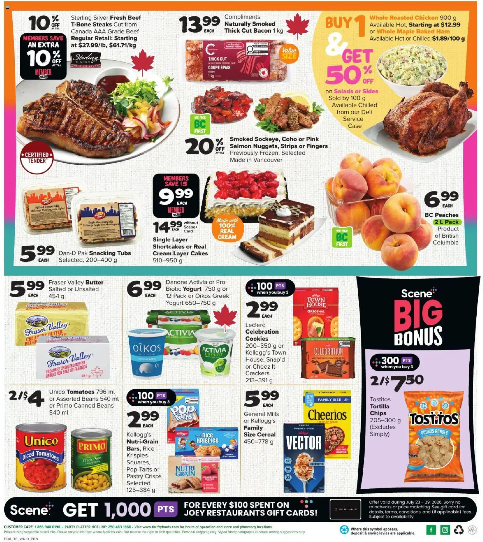 Thrifty Foods flyer valid from Jul 23, 2026 | Page: 2 | Products: Beef, Butter, Ham, Chicken