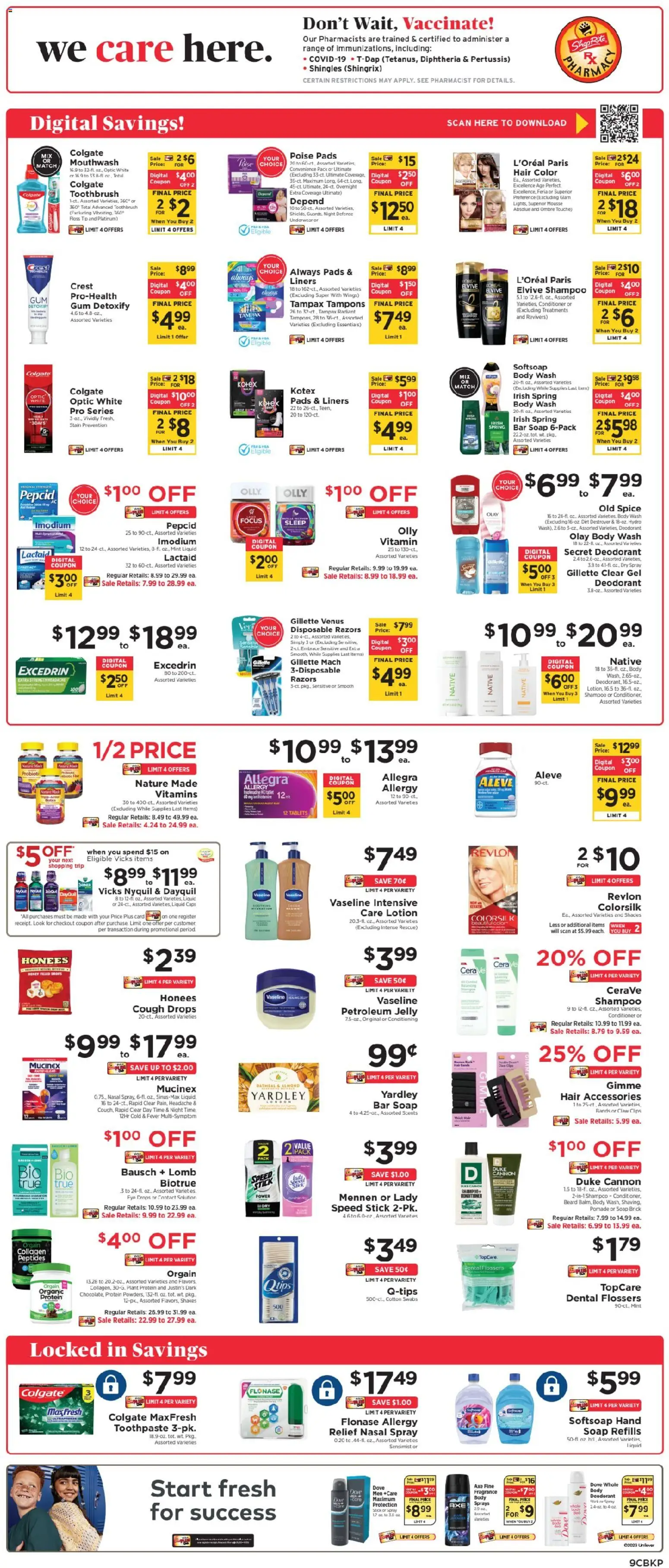 ShopRite Weekly Ad - valid from 08/30/2026 | Page: 10 | Products: Soap, Protein, Cough drops, Tampons