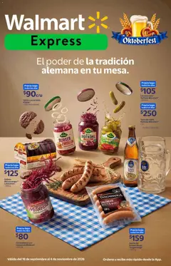 Vista previa de Walmart Express folleto El poder de la tradición alemana en tu mesa, nuevo folleto de la tienda, válido en México a partir del 18/09/2026