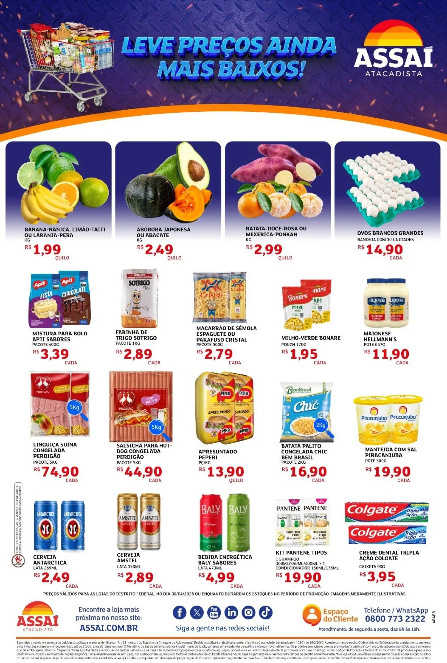 Assaí Atacadista Folheto - válido de 30.04.2026 | Página: 2 | Produtos: Bolo, Creme, Telefone, Mistura para bolo