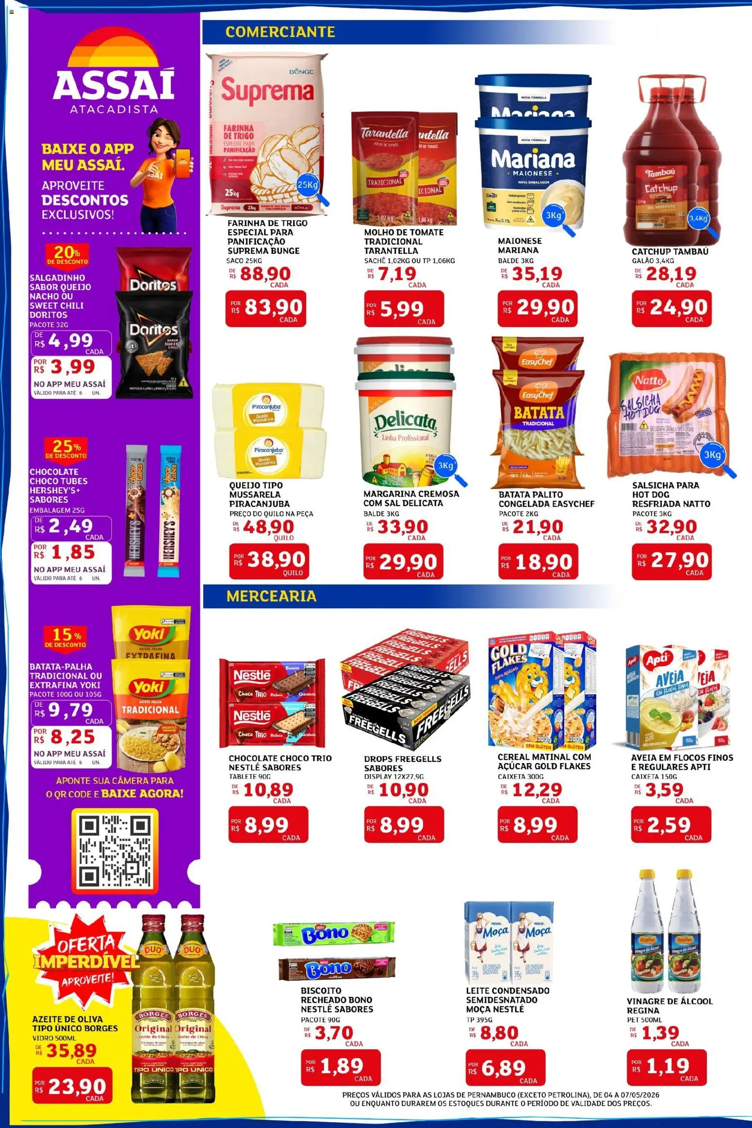 Assaí Atacadista Folheto - válido de 04.05.2026 | Página: 2 | Produtos: Farinha de trigo, Aveia, Câmera, Margarina