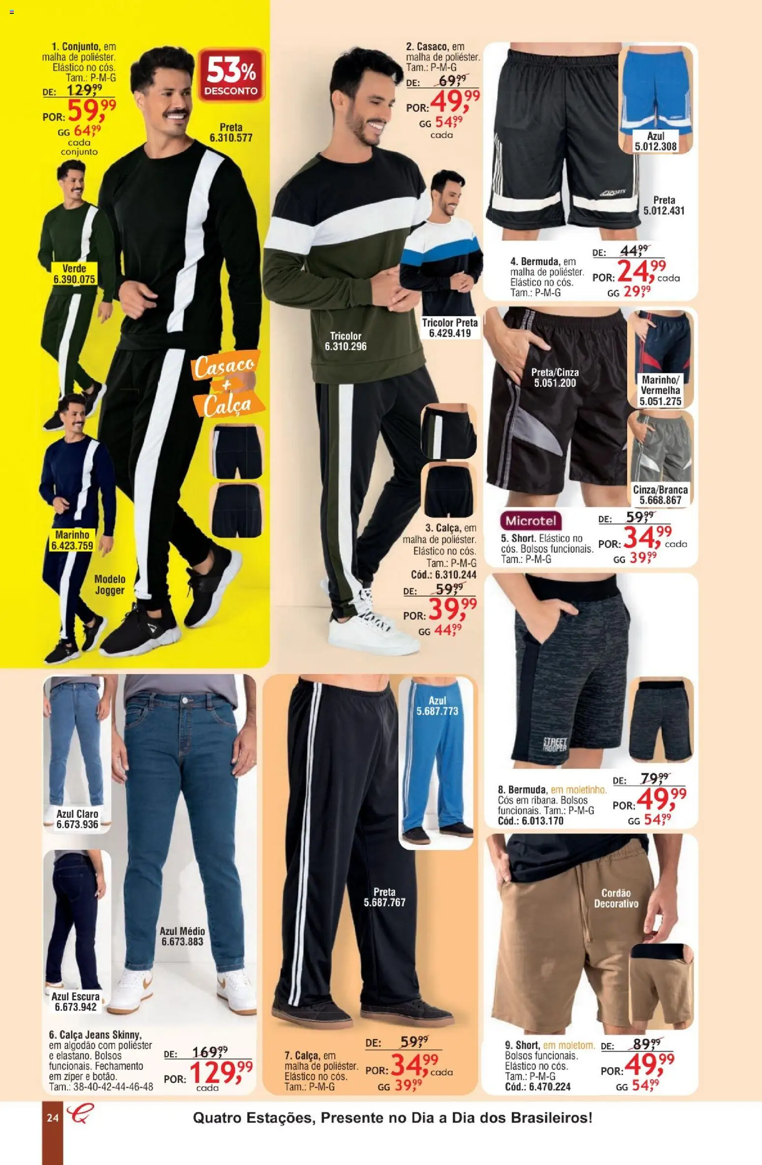 Quatro Estações Folheto - válido de 01.05.2026 | Página: 20 | Produtos: Calça jeans, Algodão, Jeans, Casaco