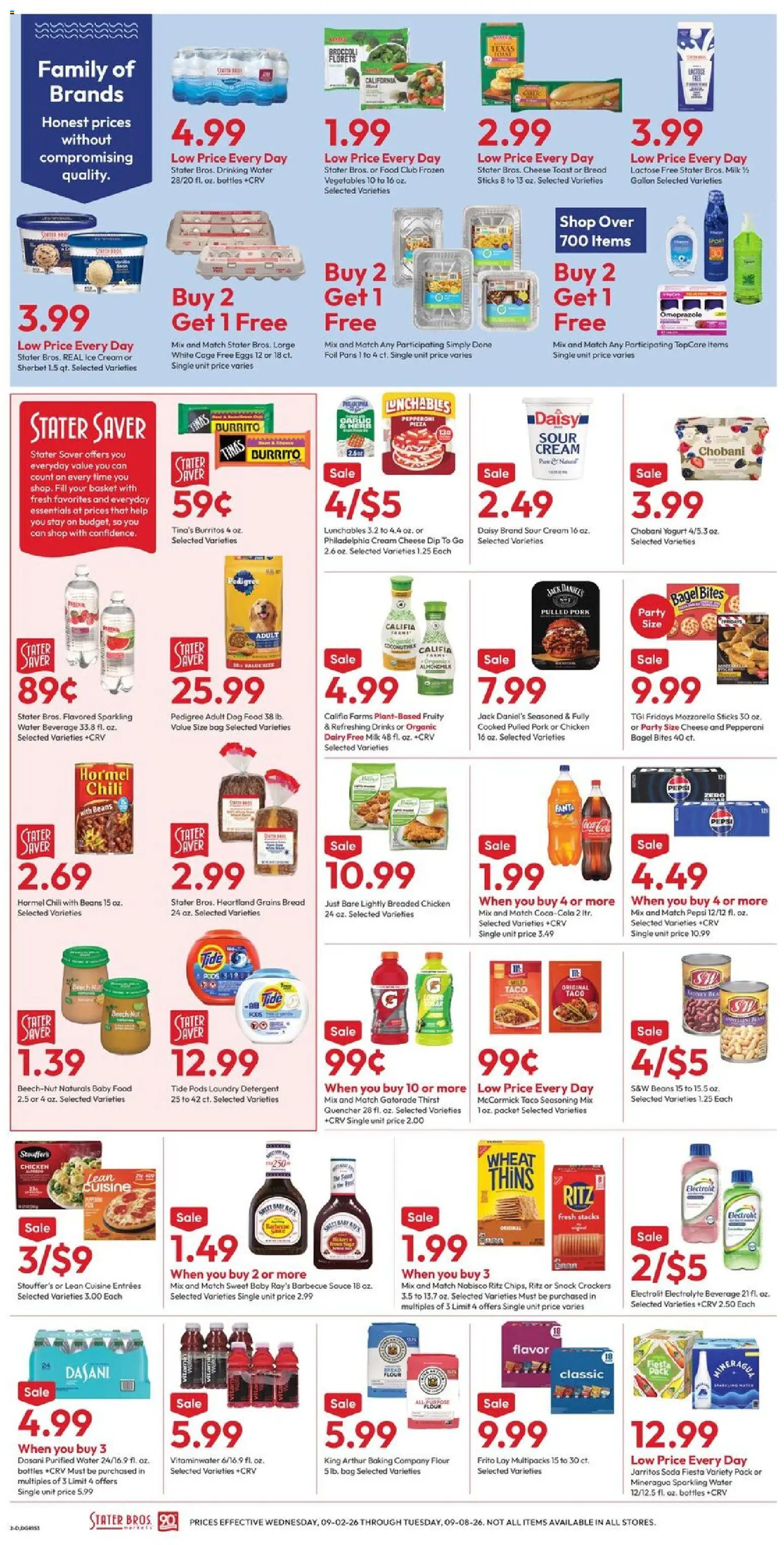 Stater Bros Weekly Ad - valid from 09/02/2026 | Page: 2 | Products: Yogurt, Detergent, Baby food, Chili