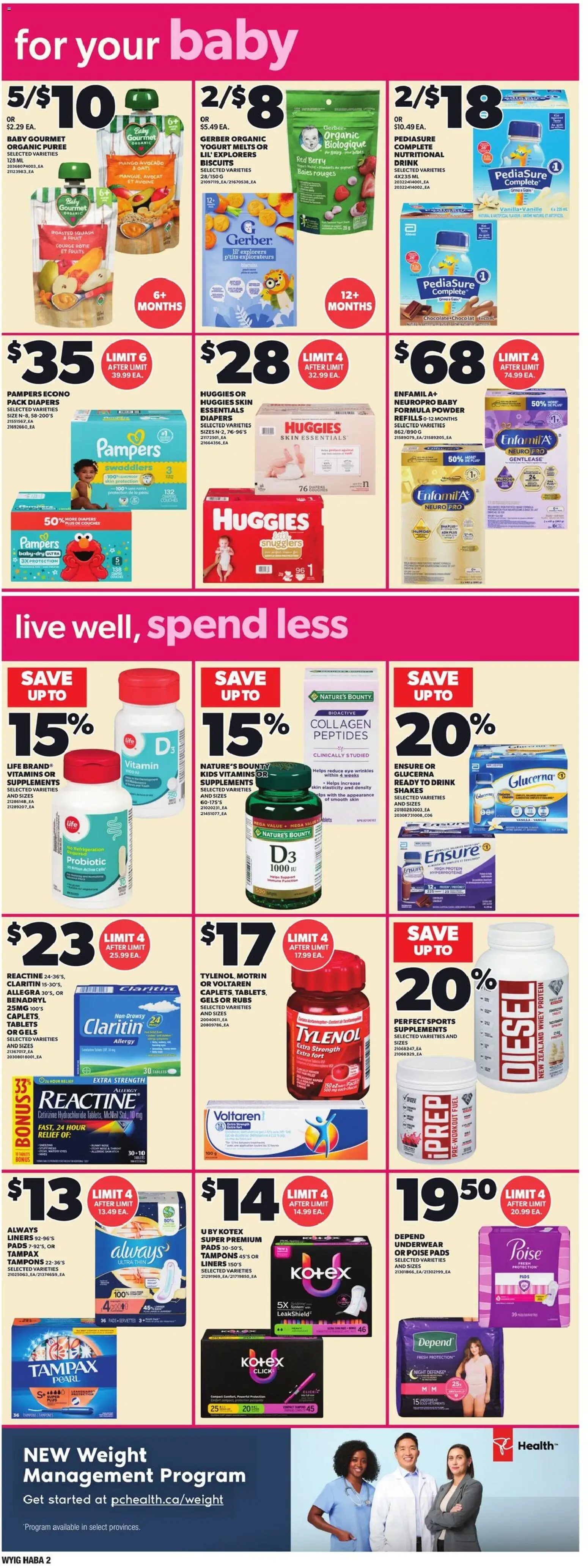 Loblaws flyer valid from Jul 2, 2026 | Page: 11 | Products: Powder, Yogurt, Underwear