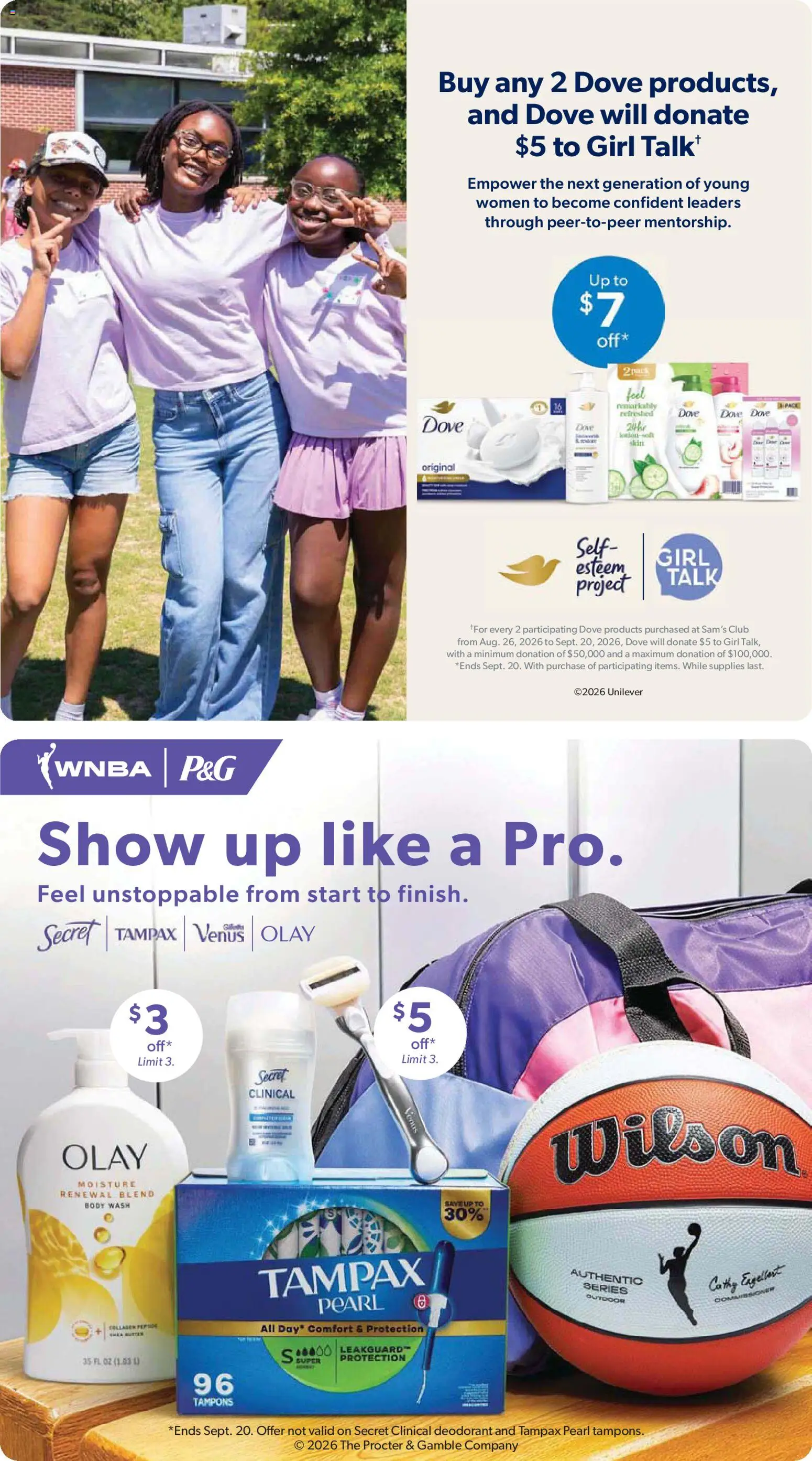 Sam's Club Weekly Ad - valid from 08/26/2026 | Page: 4 | Products: Deodorant, Tampons, Body Wash