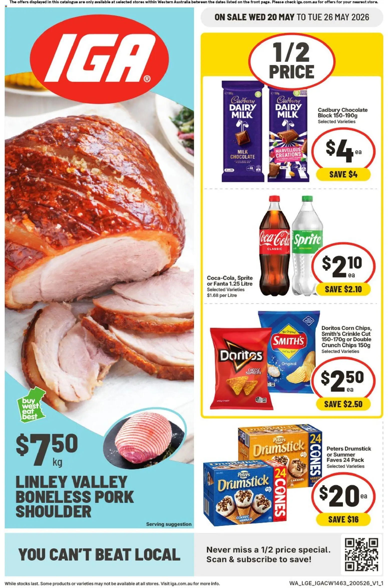 IGA catalogue - valid from 20.05.2026 | Page: 3 | Products: Milk, Dairy, Chocolate, Pork