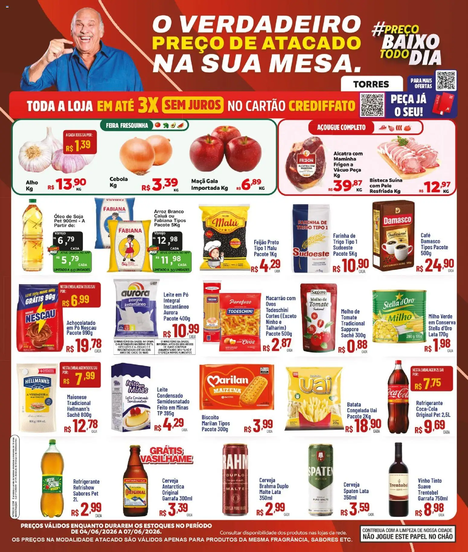 Max Atacadista Folheto - válido de 04.06.2026 | Página: 1 | Produtos: Alho, Achocolatado, Leite, Leite em pó