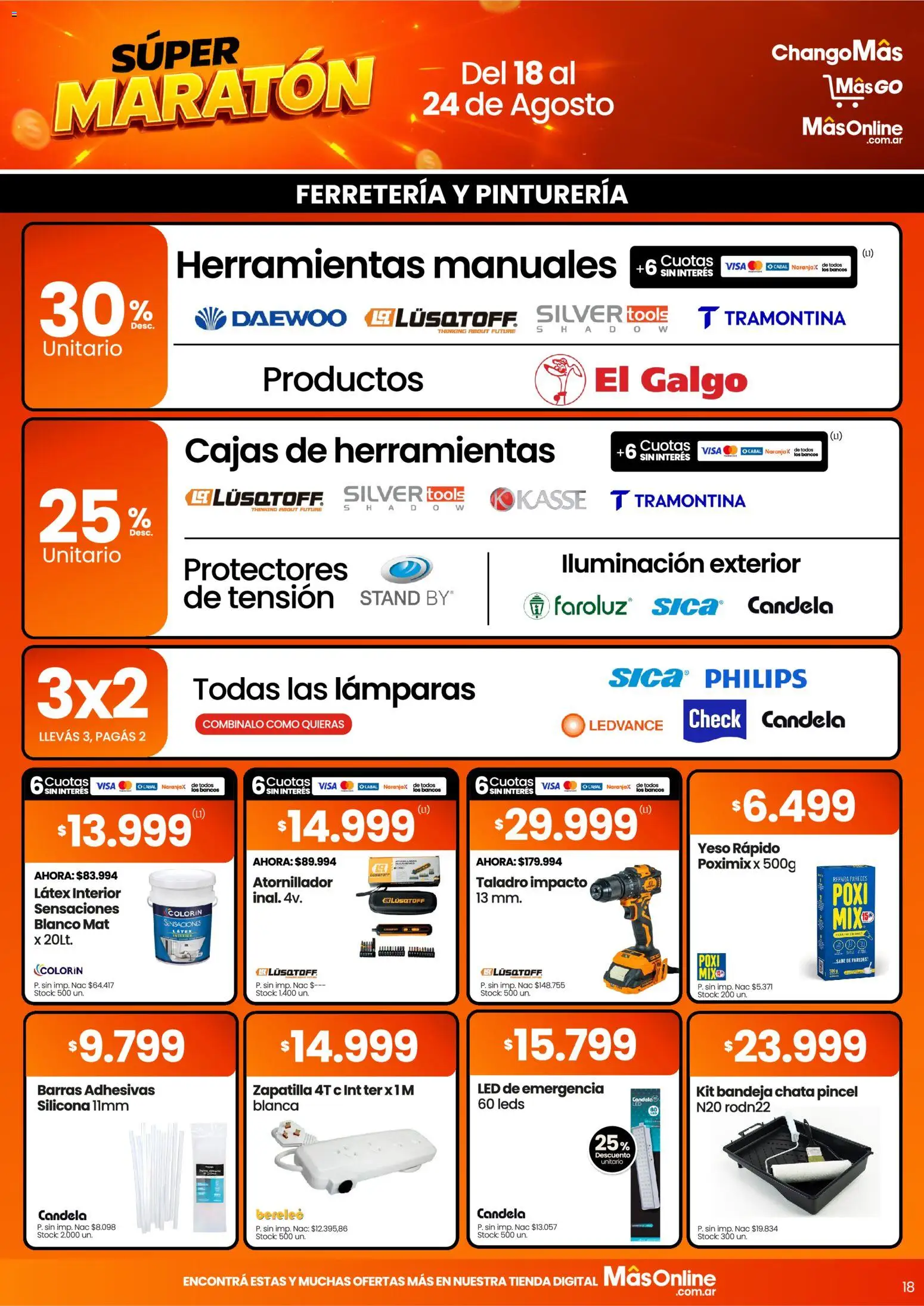 Changomas ofertas │ válido desde el 18/08/2026 | Página: 14 | Productos: Pincel, Herramientas, Bandeja, Iluminación