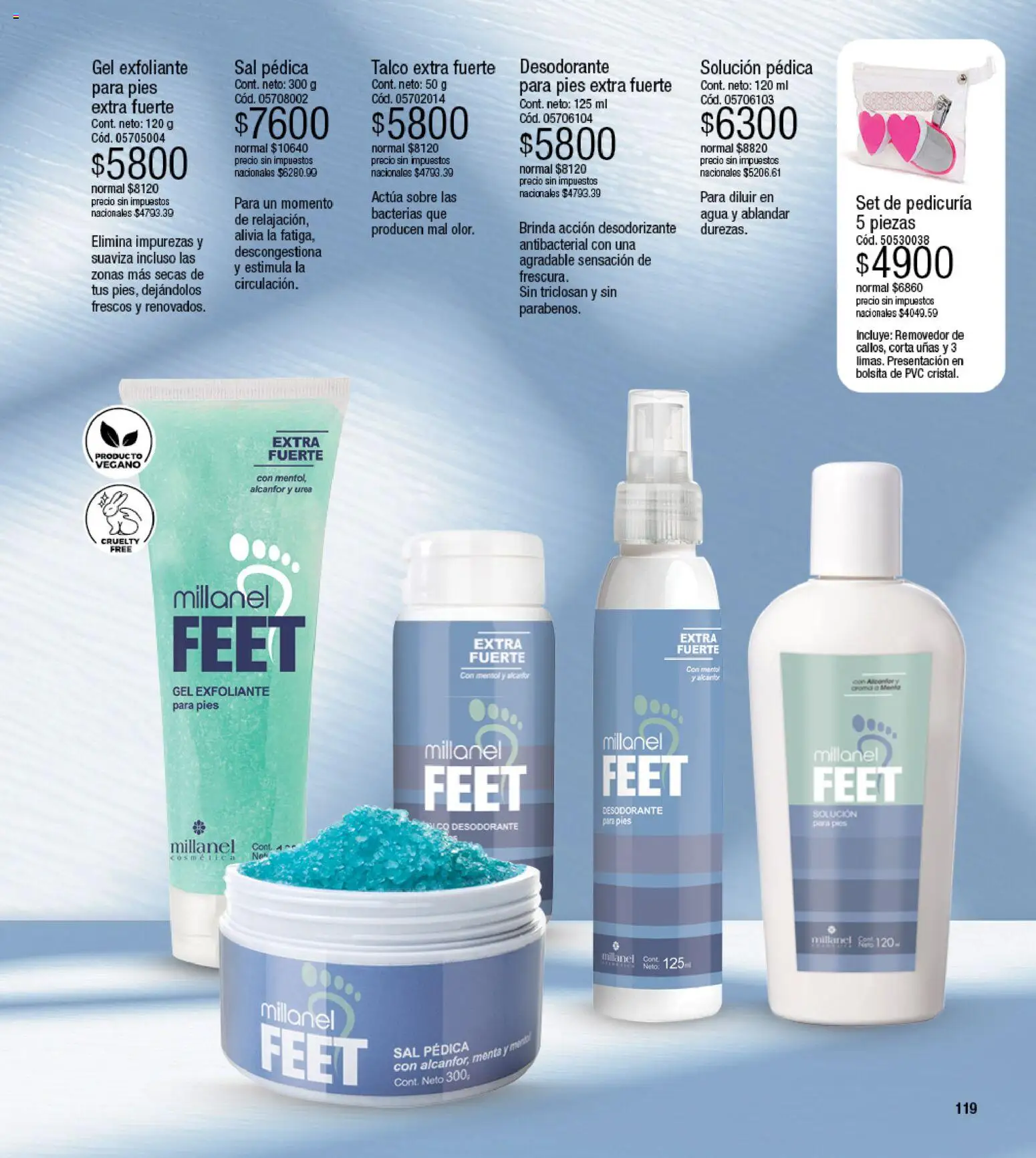 Millanel - Catálogo │ válido desde el 17/08/2026 | Página: 119 | Productos: Sobre, Corta uñas, Exfoliante, Desodorante