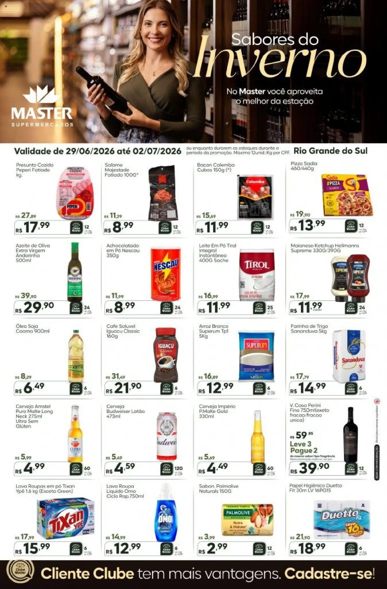 Master Folheto - válido de 29/06/2026 | Página: 1 | Produtos: Pó, Óleo, Café, Roupas