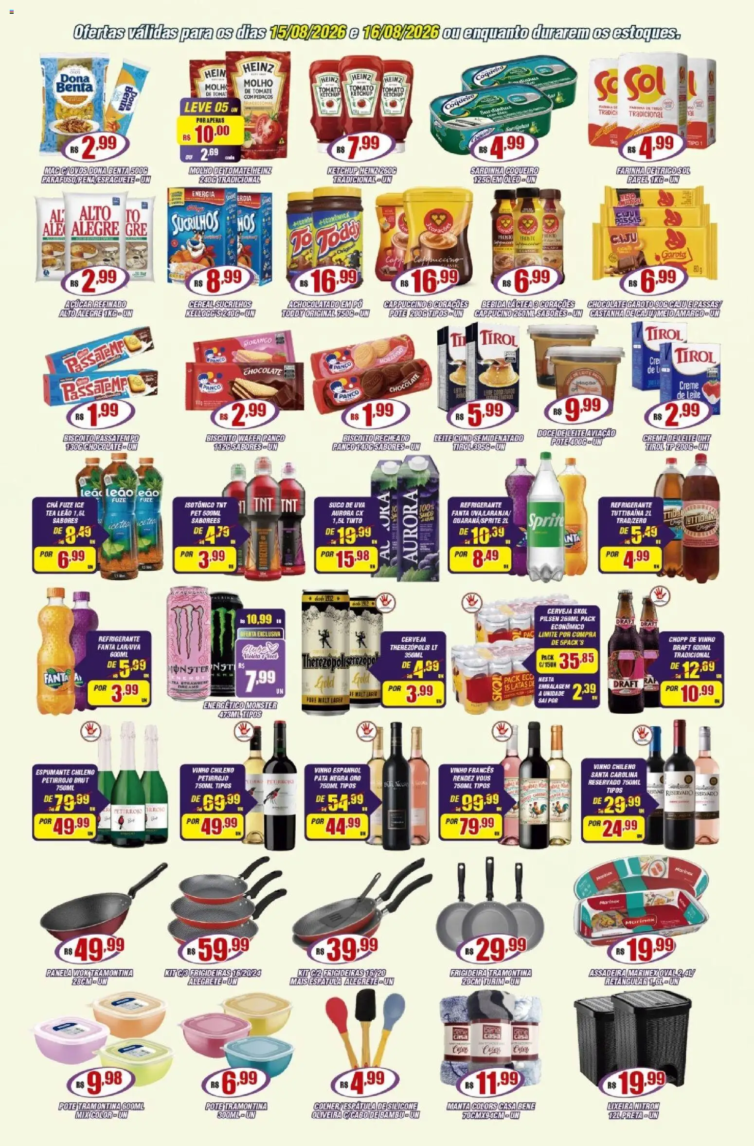 Violeta Supermercados Folheto - válido de 15/08/2026 | Página: 3 | Produtos: Caju, Fanta, Molho de tomate, Isotônico