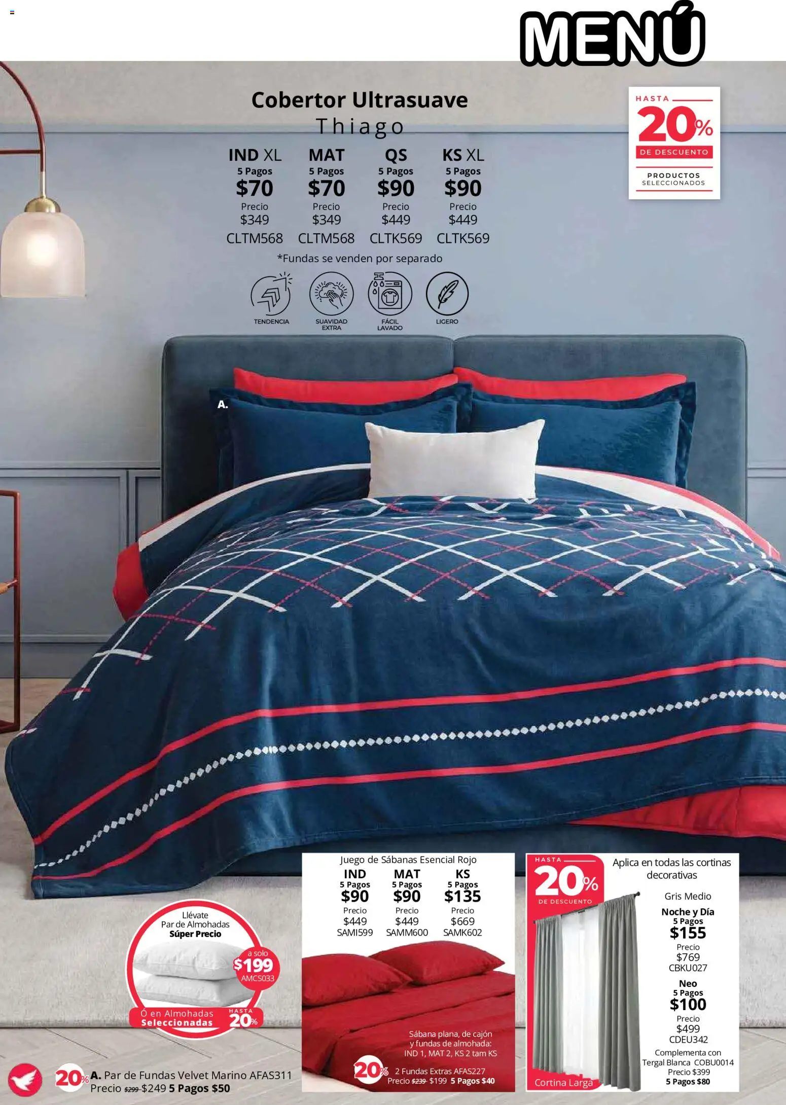 Nuevas ofertas de Colchas Concord válidas en toda la República Mexicana desde el 01/08/2026. ¡Encuentra las mejores ofertas en Colchas Concord catálogo Colección Cobertor! | Página: 95 | Productos: Cobertor, Juego, Almohada, Cortinas
