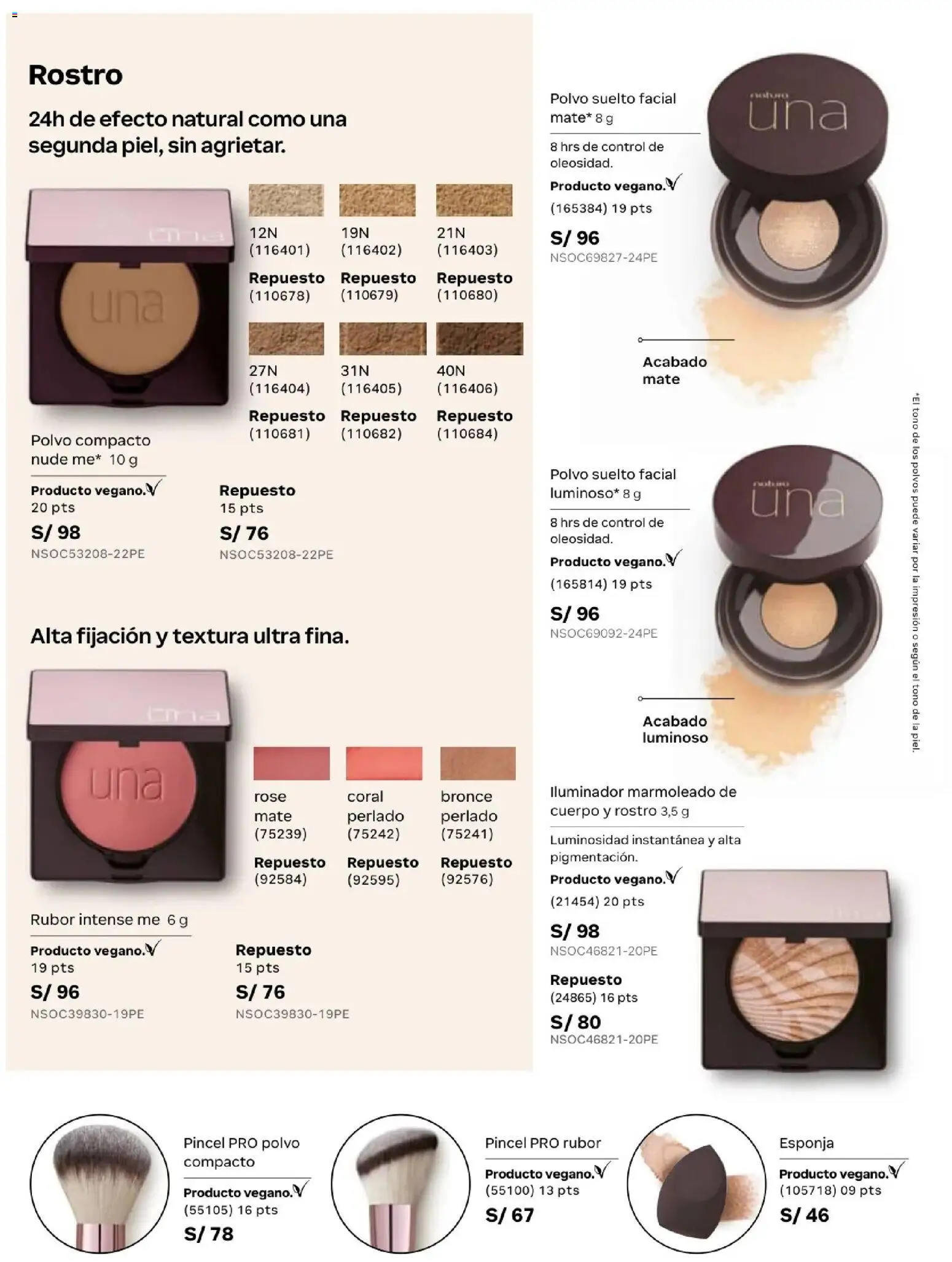 Catálogo Natura válido desde 24.05.2026 | Página: 66 | Productos: Esponja, Pincel, Polvo, Rubor