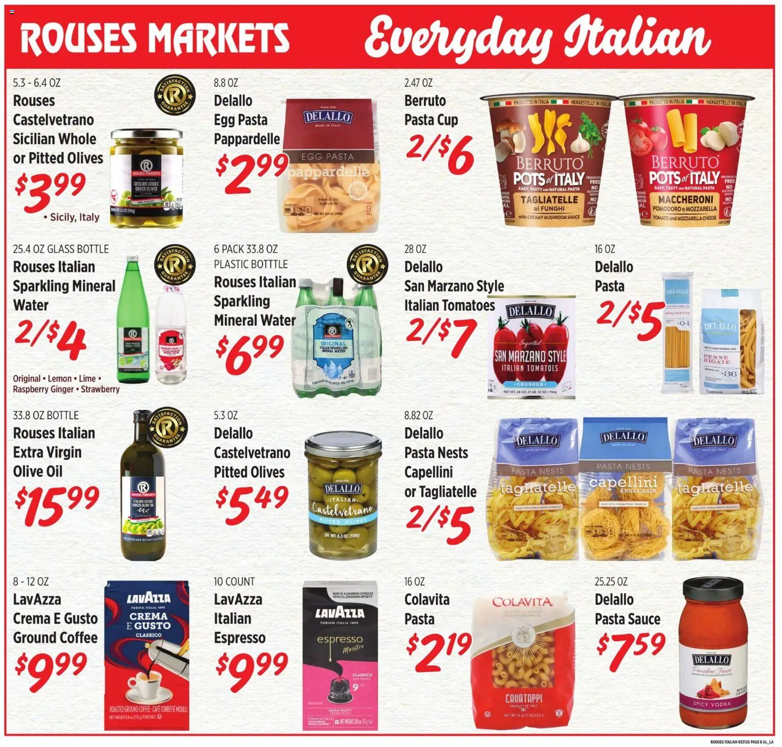 Rouses Monthly - LA - valid from 27.05.2026 | Page: 8 | Products: Oil, Pasta, Sauce, Weight