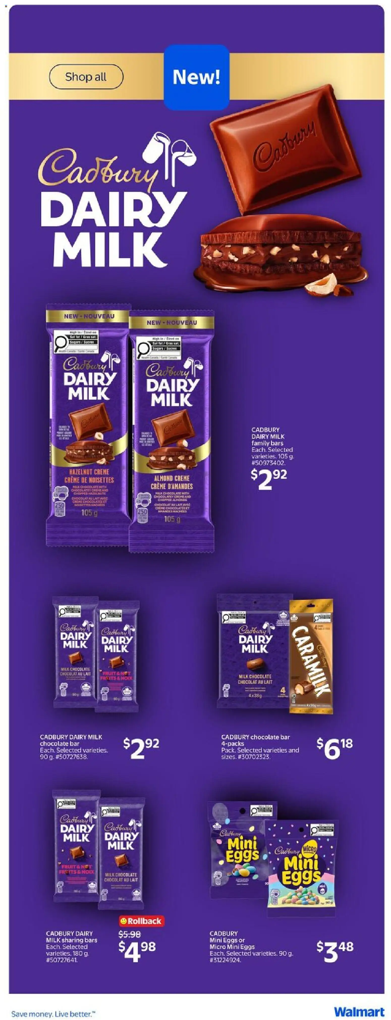 Walmart flyer valid from 18.06.2026 | Page: 17 | Products: Milk, Eggs, Chocolate