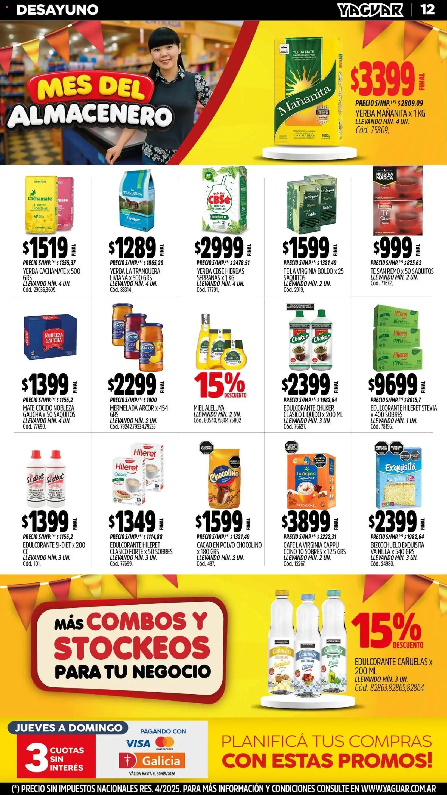 Yaguar - Oferta Semanal Córdoba │ válido desde el 31/08/2026 | Página: 12 | Productos: Hierbas, Vainilla, Edulcorante, Cacao