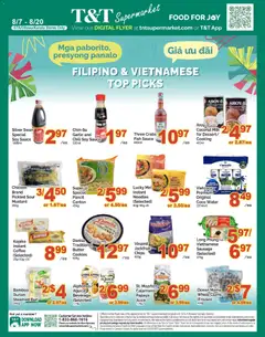 Preview of T&T Supermarket flyer - Filipino & Vietnamese Top Picks from shop T&T Supermarket valid from Aug 7, 2026
