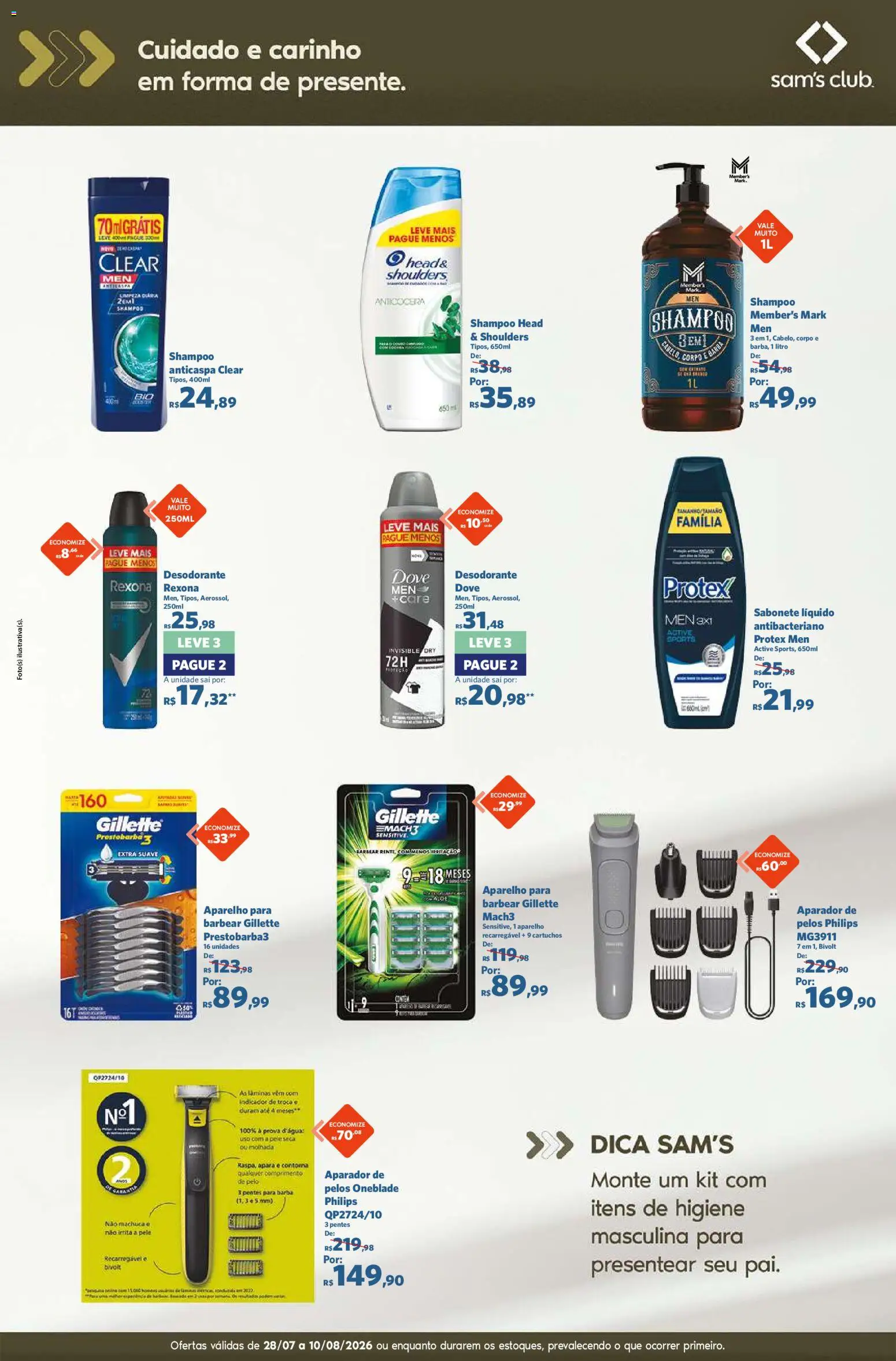 Sam's Club Folheto - válido de 28/07/2026 | Página: 7 | Produtos: Shampoo, Aparador, Rexona, Sabonete líquido