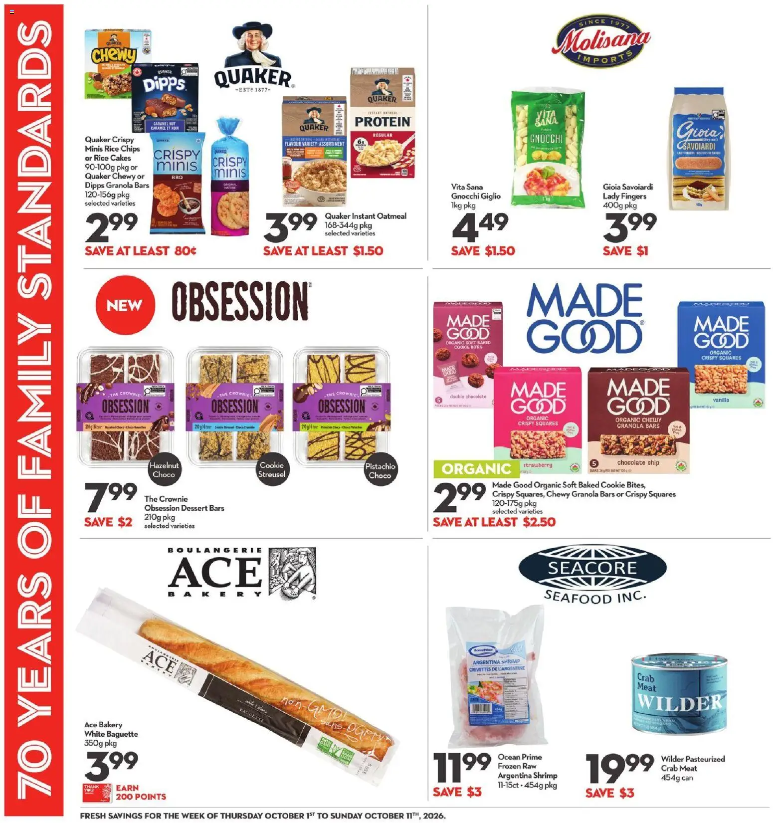 Longo's flyer valid from Oct 1, 2026 | Page: 12 | Products: Chips, Bakery, Dessert, Baguette