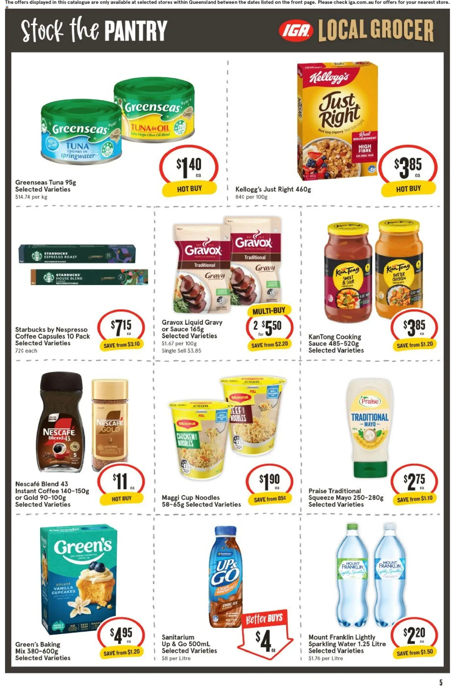 IGA catalogue - valid from 15/07/2026 | Page: 5 | Products: Muffins, Pepsi, Game, Grinder