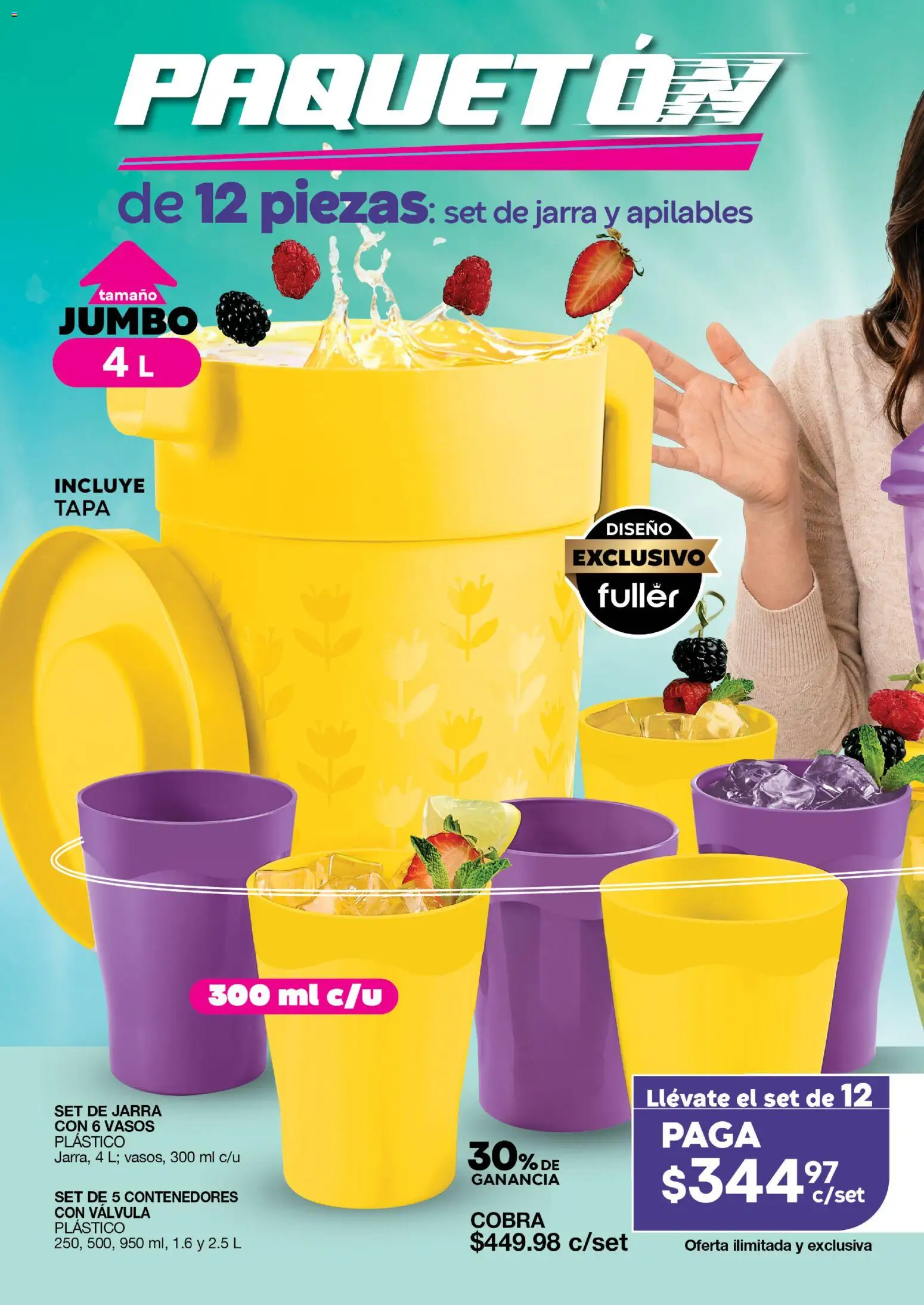 Nuevas ofertas de Fuller válidas en toda la República Mexicana desde el 24/06/2026. ¡Encuentra las mejores ofertas en Fuller Gana Mas 6 2026! | Página: 22 | Productos: Válvula, Vasos, Jarra