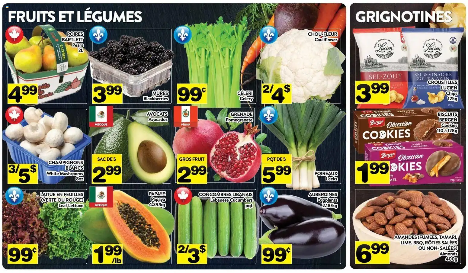 Pa Supermarché flyer valid from Sep 7, 2026 | Page: 2 | Products: Cookies, Cucumbers, Leeks, Cauliflower