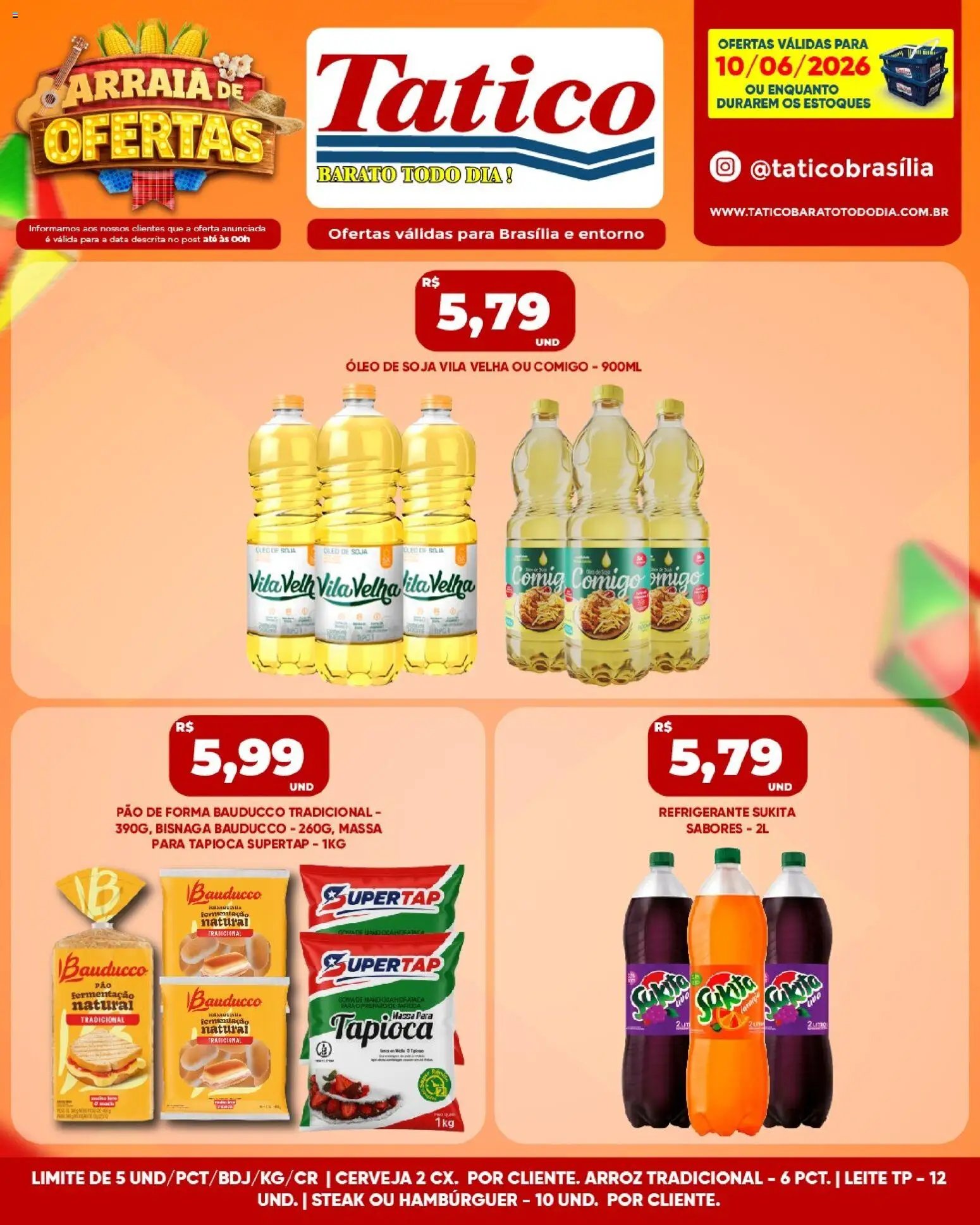 Tatico Folheto - válido de 10.06.2026 | Página: 4 | Produtos: Arroz, Massa, Pão de forma, Soja