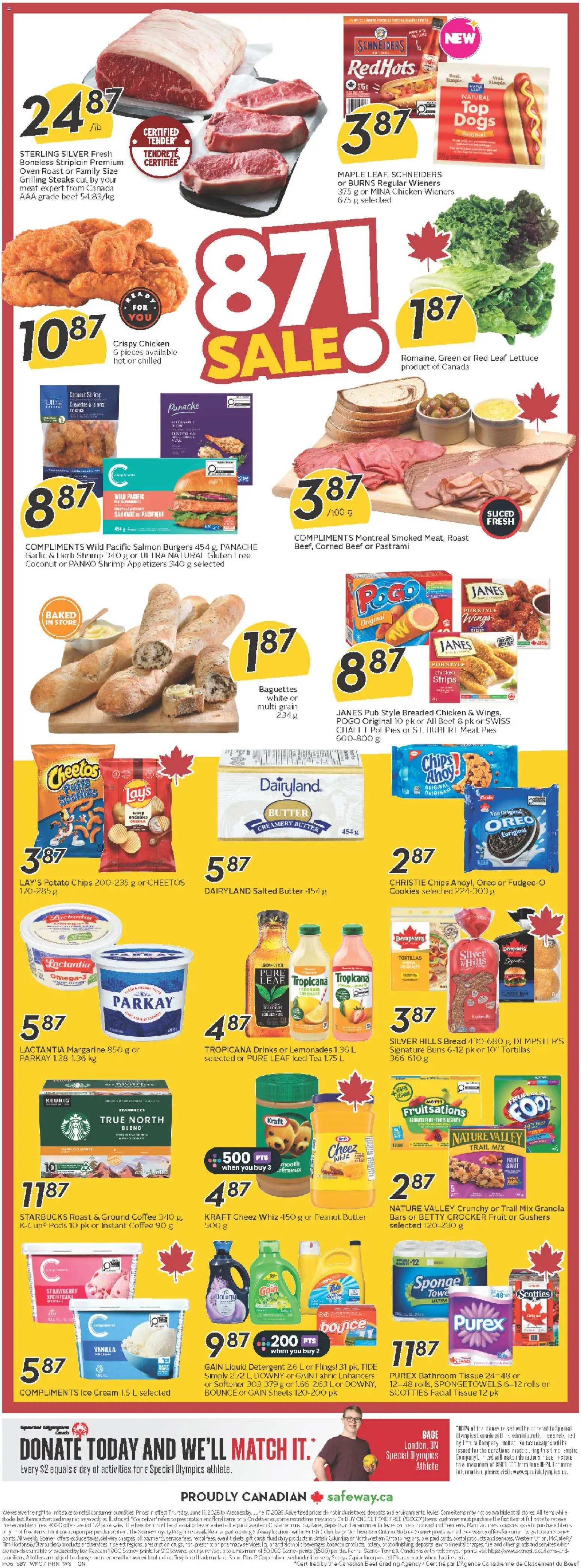 Safeway flyer valid from 11.06.2026 | Page: 4 | Products: Tea, Cream, Coffee, Chicken
