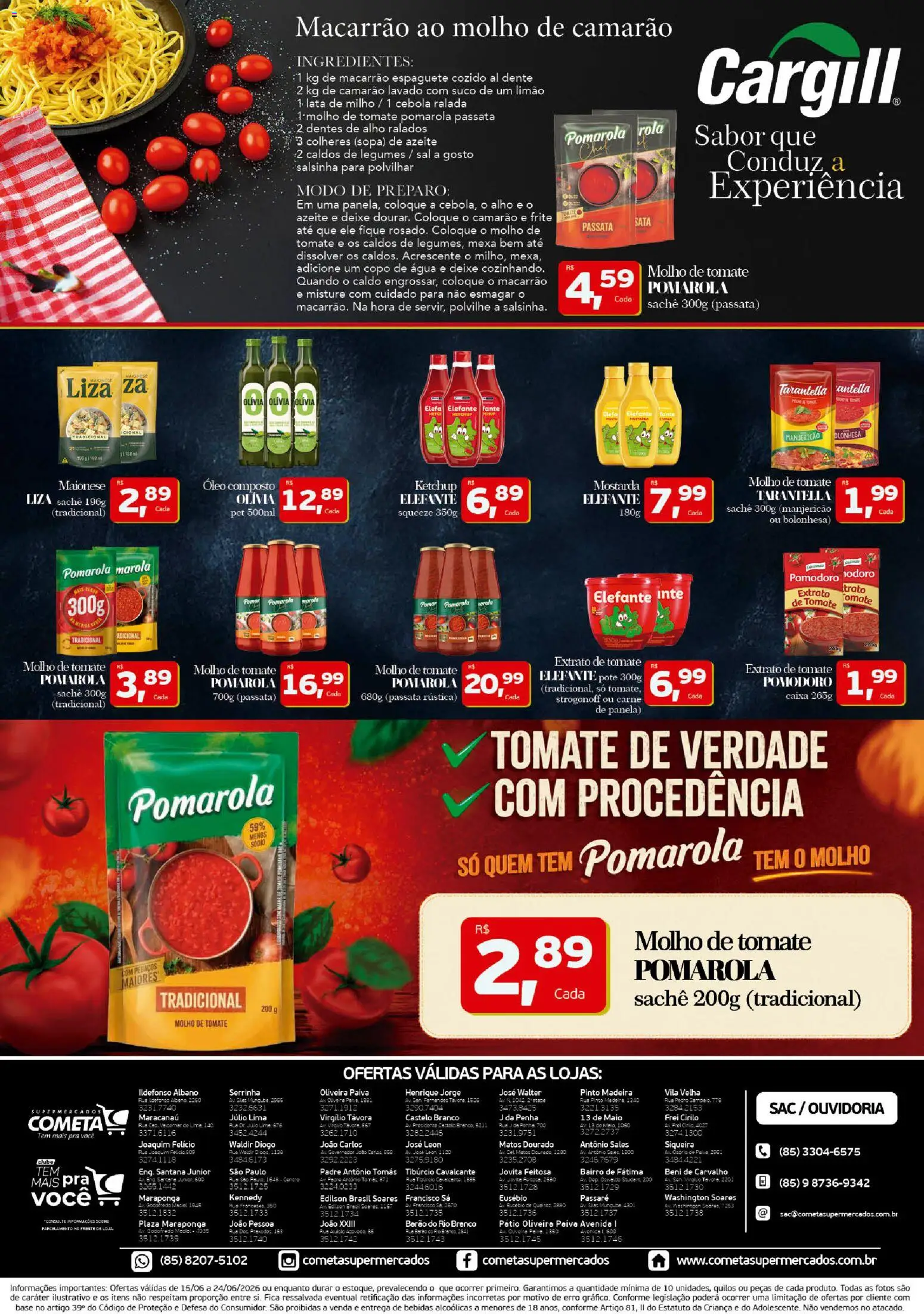 Cometa Supermercados Folheto - válido de 15/06/2026 | Página: 2 | Produtos: Cebola, Camarão, Base, Azeite
