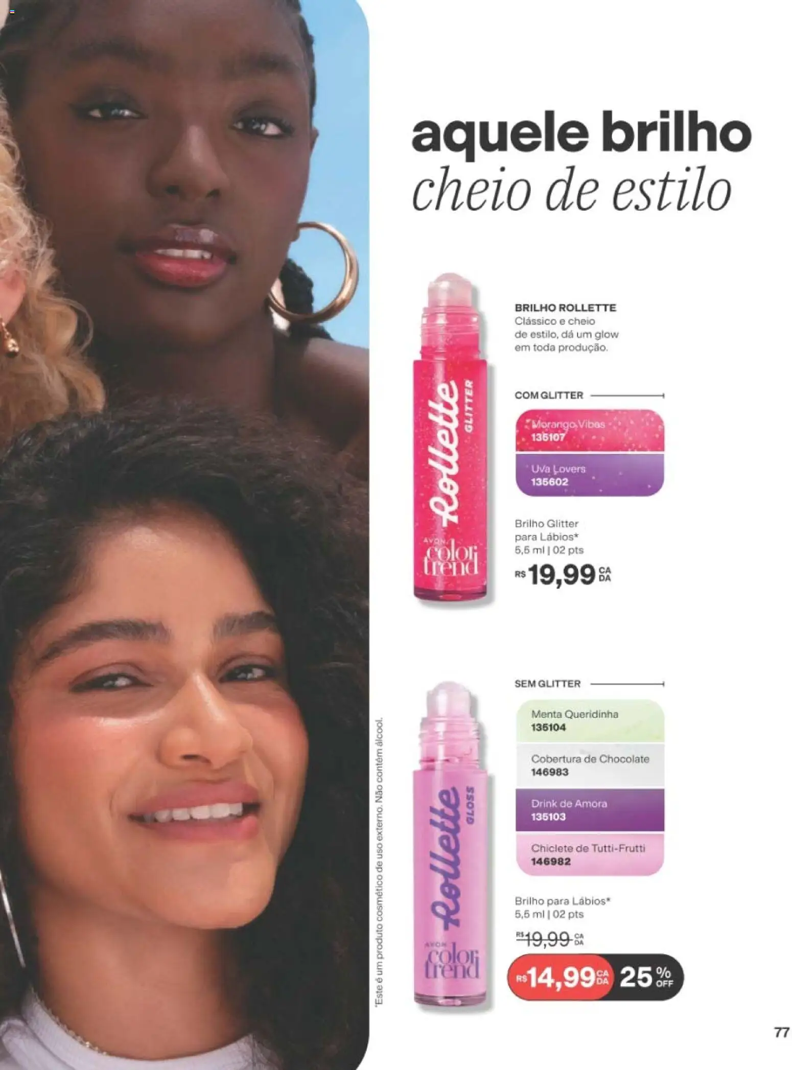 Avon Folheto - válido de 19/07/2026 | Página: 77 | Produtos: Chocolate, Chiclete
