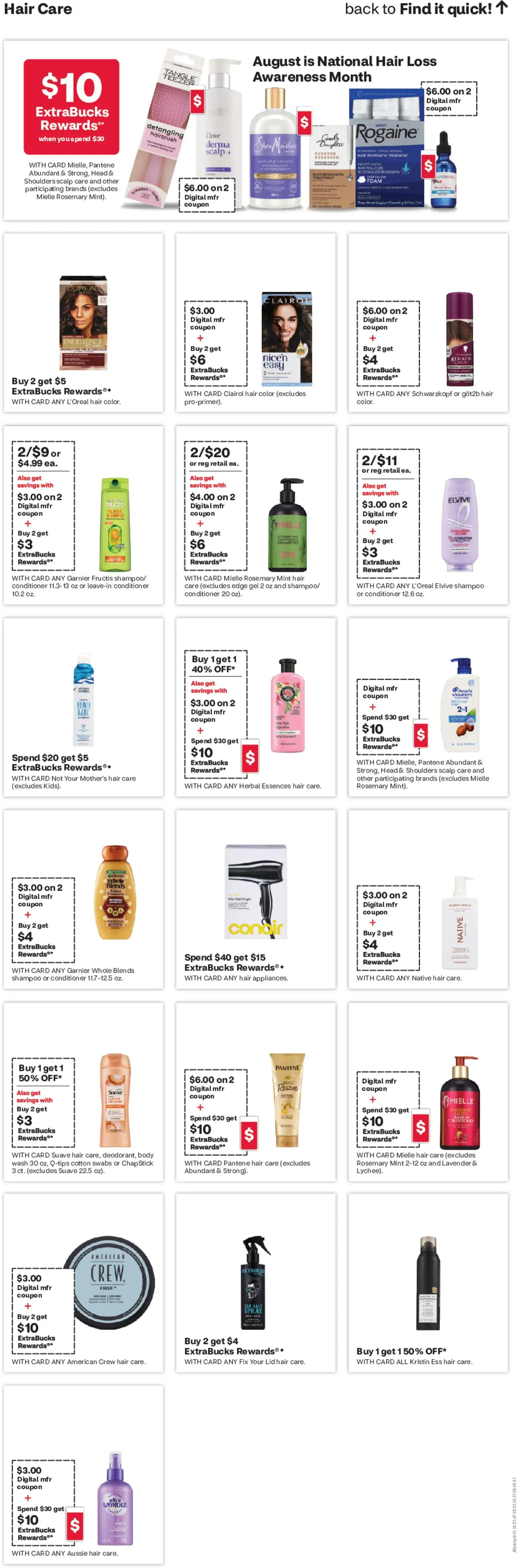 CVS Pharmacy Weekly Ad - valid from 08/09/2026 | Page: 13 | Products: Hair conditioner, Hair color, Head & Shoulders, Foam
