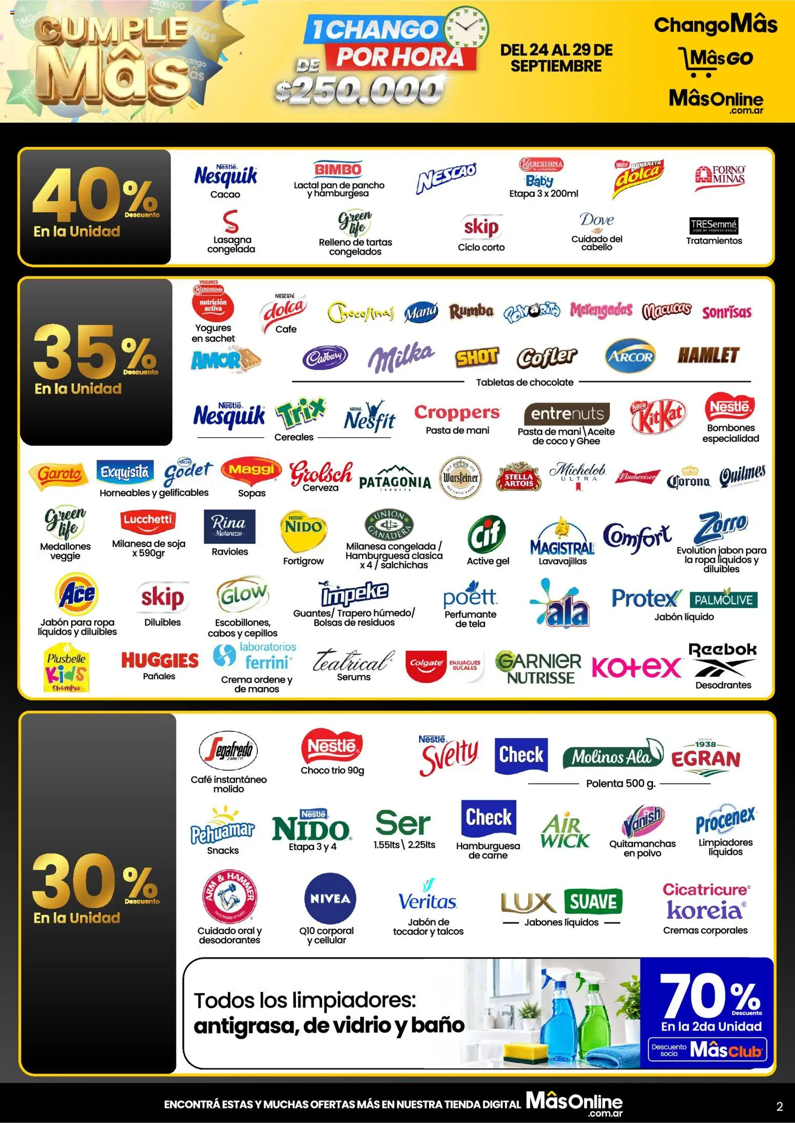 Changomas - Promos del finde │ válido desde el 24/09/2026 | Página: 3 | Productos: Lavavajillas, Carne, Quitamanchas, Café