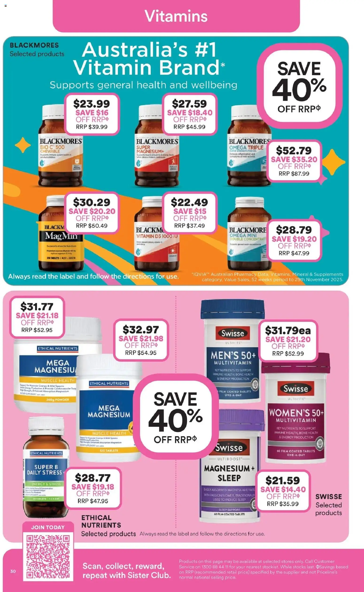 Priceline Pharmacy catalogue - valid from 05.03.2026 | Page: 30 | Products: Powder, Nutrients, Tablets, Vitamin