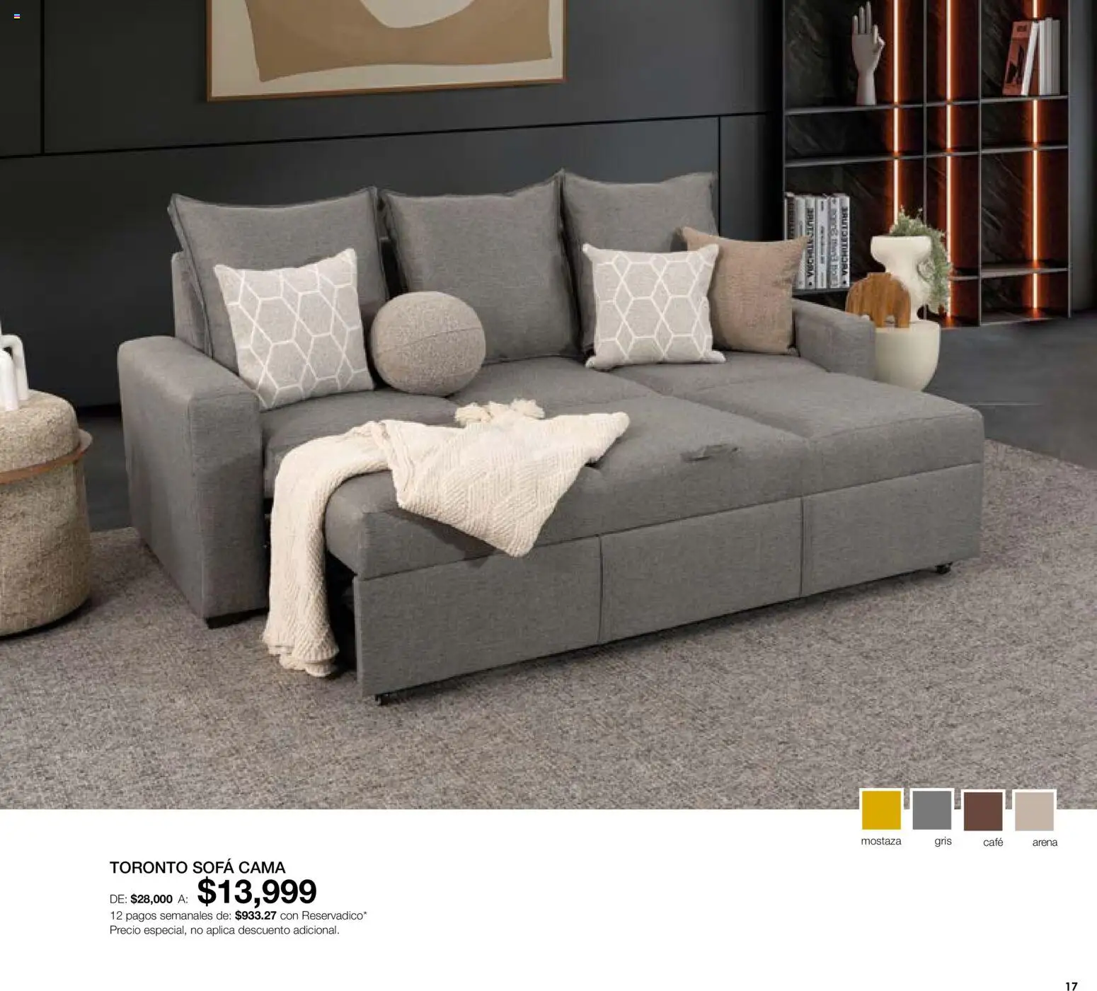 Nuevas ofertas de Muebles Dico válidas en toda la República Mexicana desde el 01/08/2026. ¡Encuentra las mejores ofertas en Muebles Dico catálogo! | Página: 17 | Productos: Mostaza, Sofá, Café, Cama