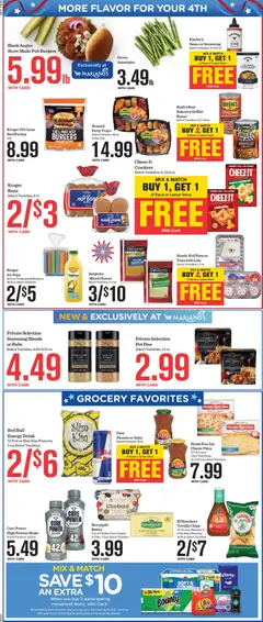 Preview of Mariano's weekly ads valid from 07/01/2026 | Page: 9 | Products: Bourbon, Salad, Sauce, Sausage