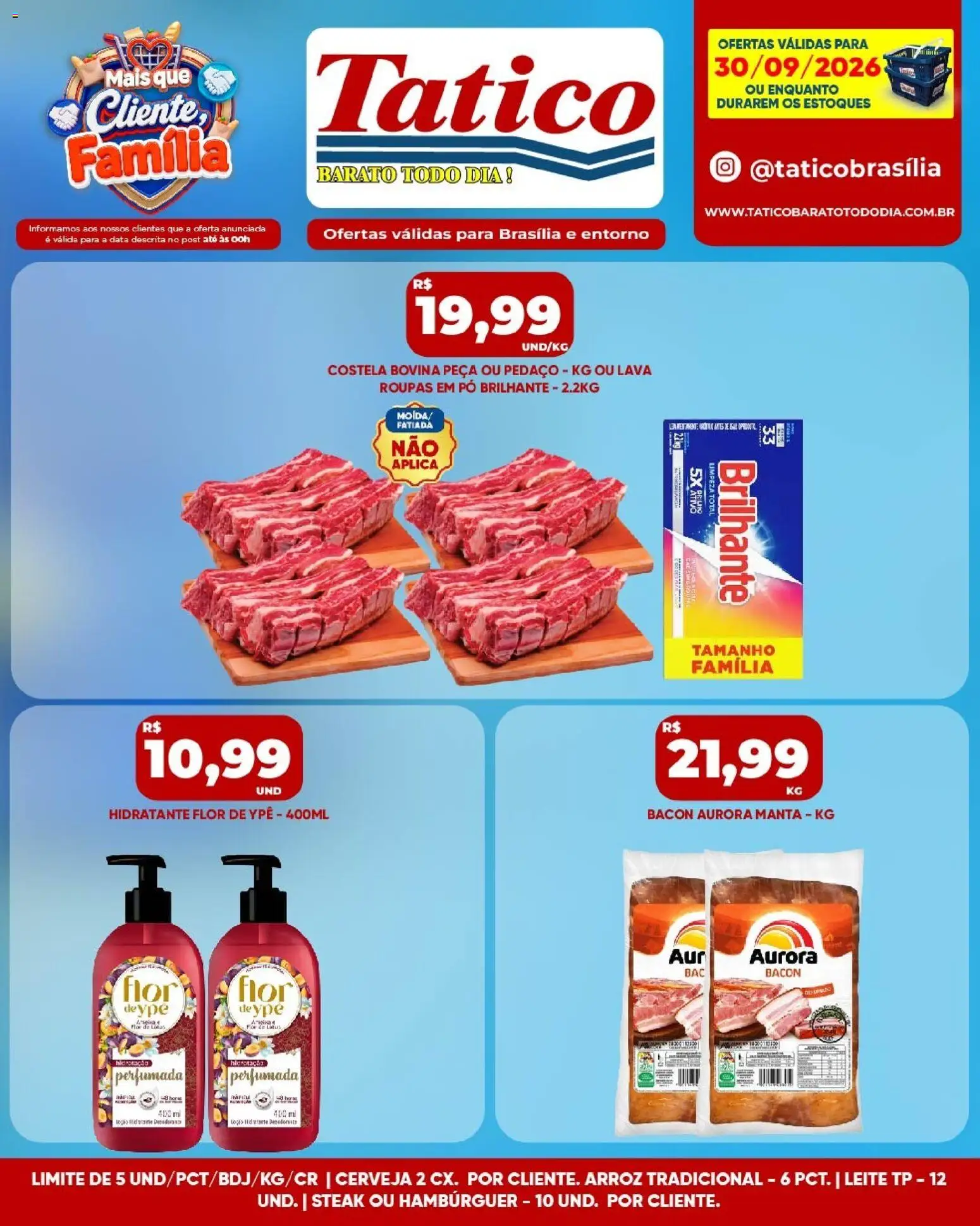 Tatico Folheto - válido de 30/09/2026 | Página: 10 | Produtos: Pó, Costela bovina, Leite, Hambúrguer