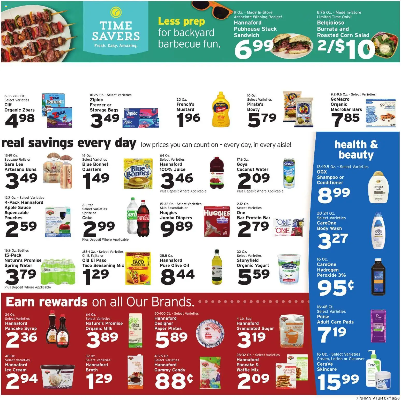 Hannaford Weekly Ad - valid from 07/19/2026 | Page: 7 | Products: Shampoo, Conditioner, Oil, Sugar