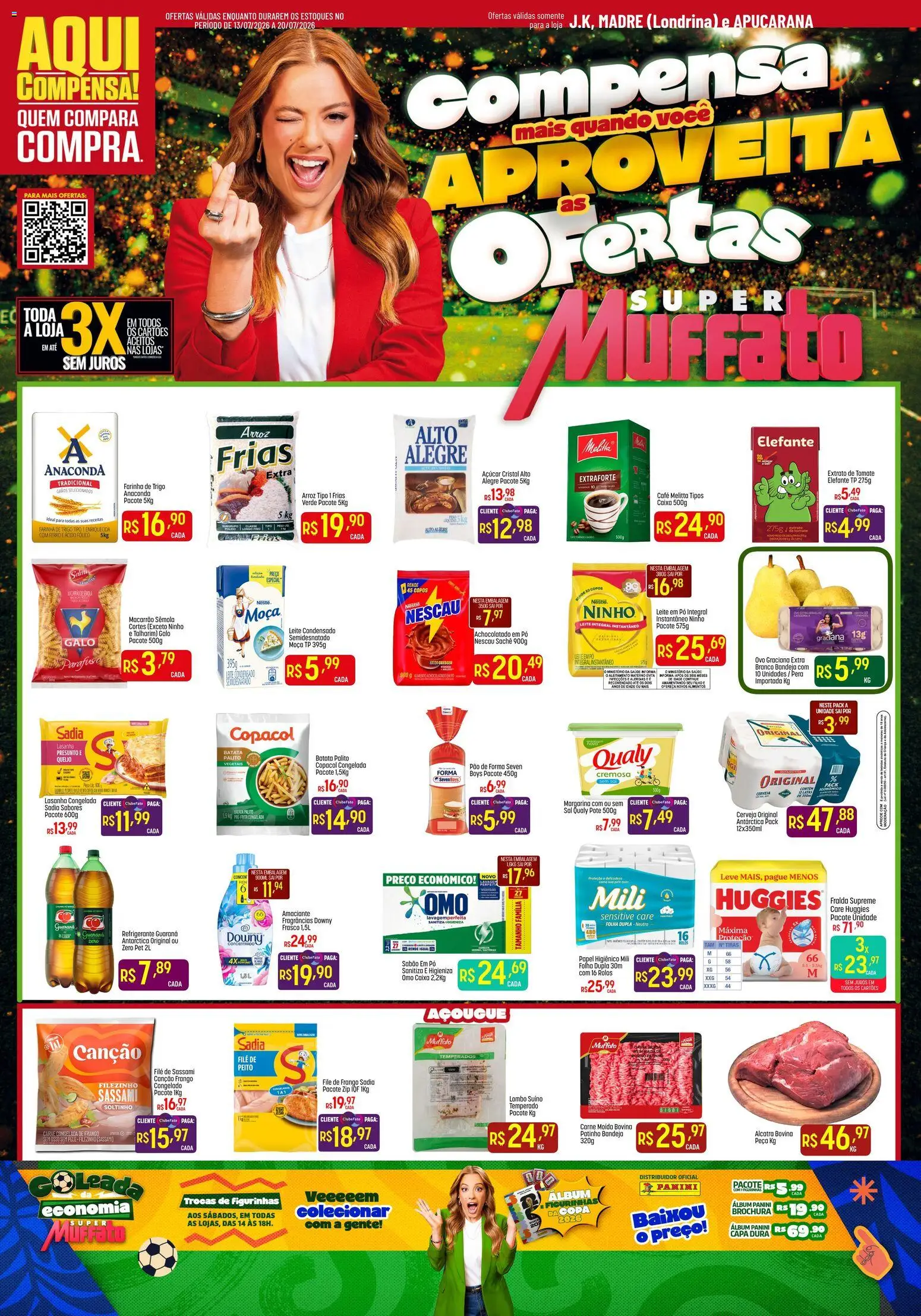 Super Muffato Folheto - válido de 13/07/2026 | Página: 1 | Produtos: Presunto, Copos, Sal, Margarina