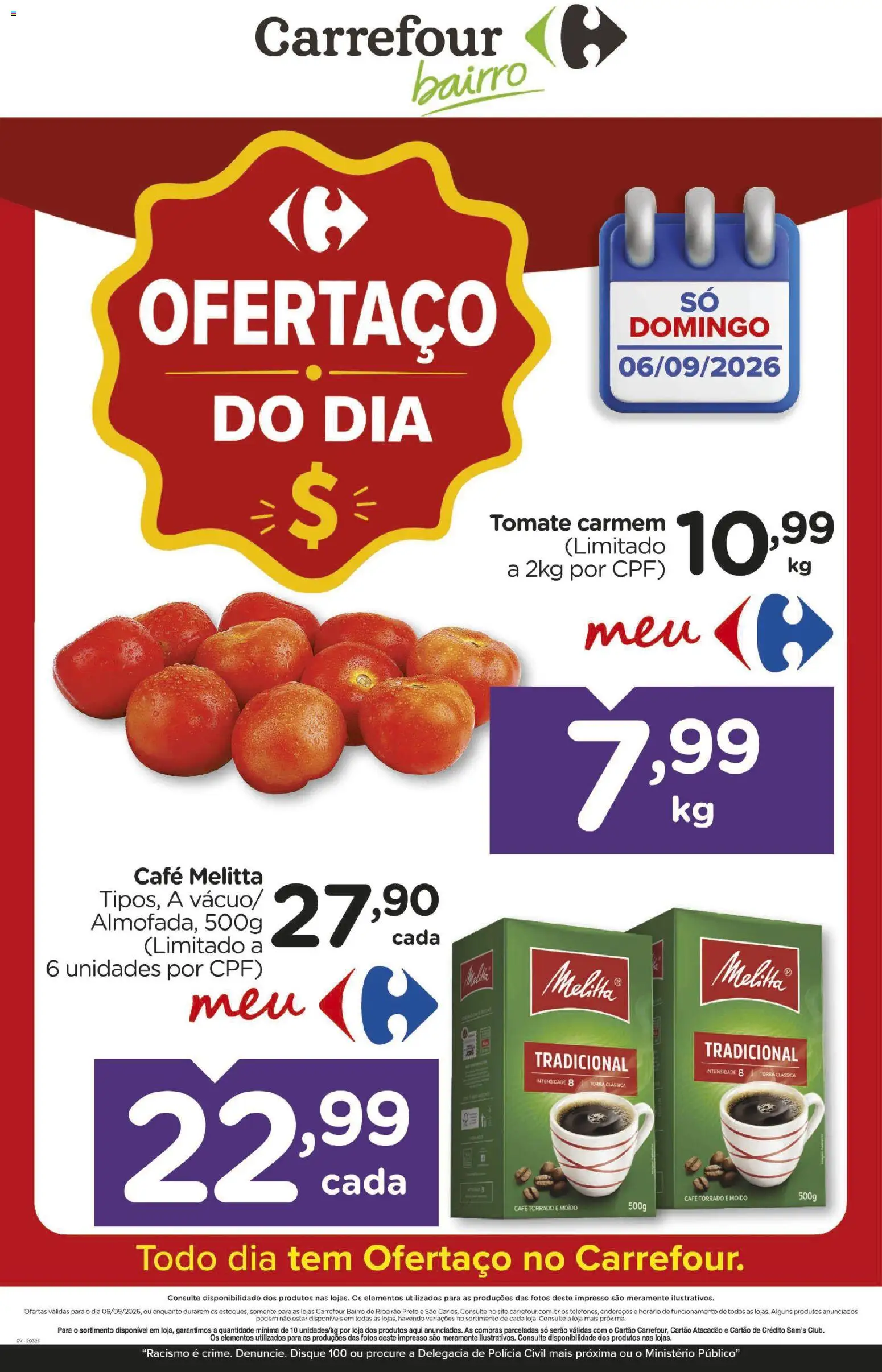 Carrefour Bairro Folheto - válido de 06/09/2026 | Página: 1 | Produtos: Tomate, Café