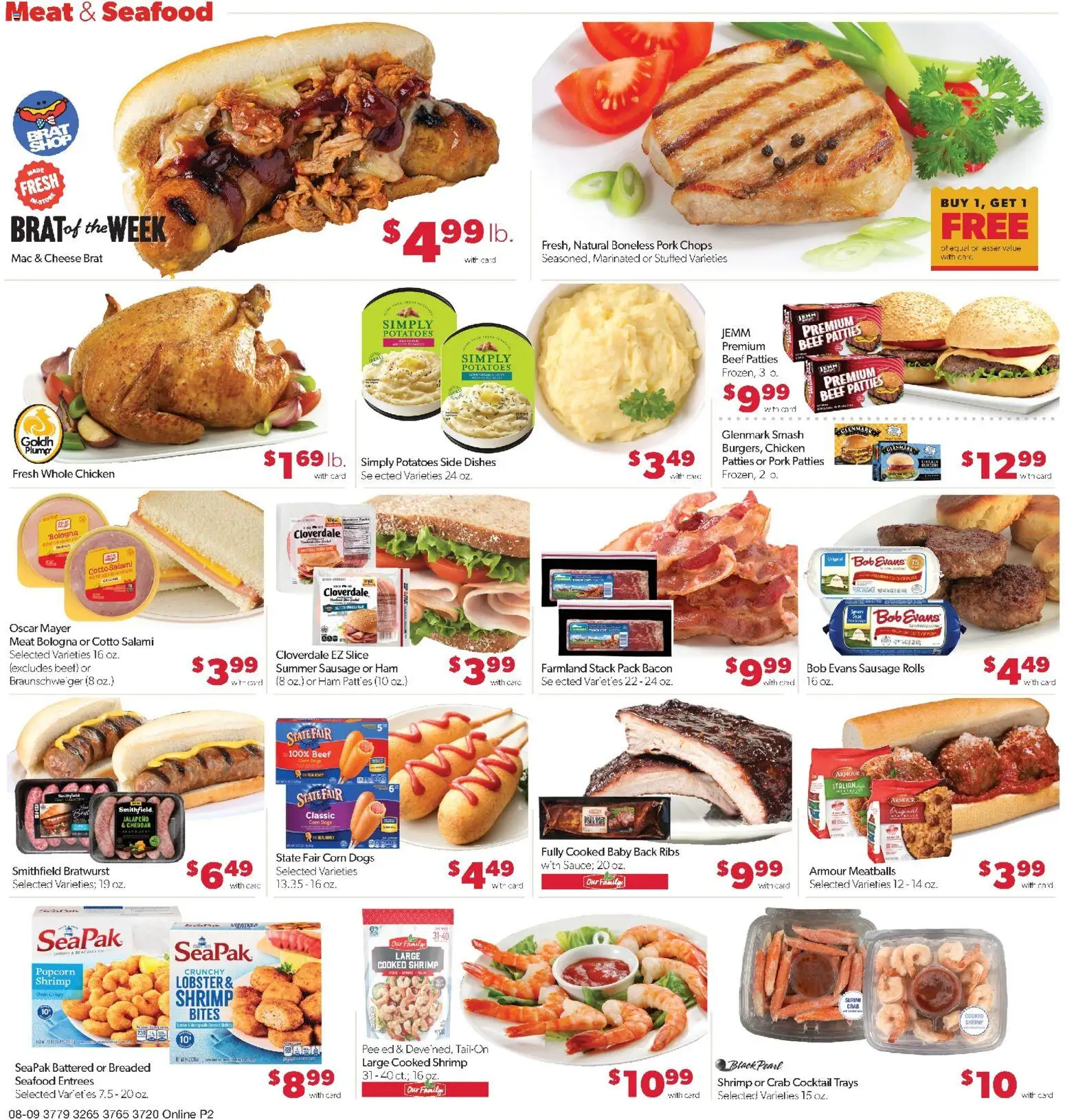Family Fare Weekly Ad - IA - valid from 08/09/2026 | Page: 7 | Products: Dishes, Meat, Ham, Whole chicken