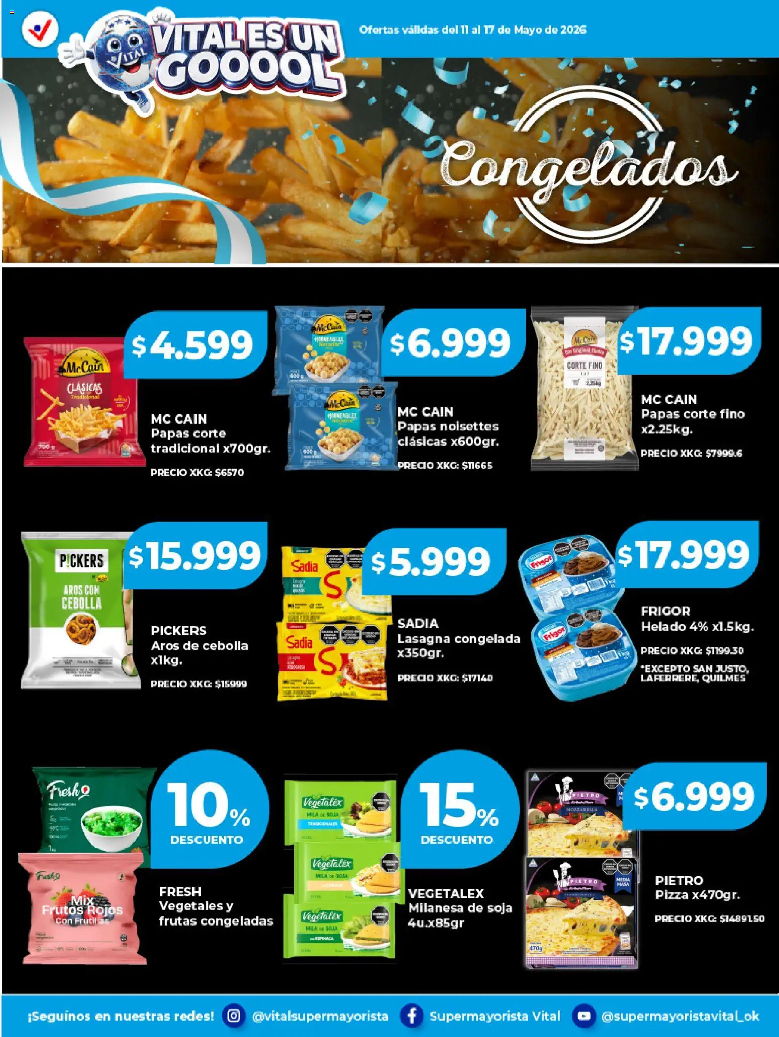Vital Ofertas Especial de frescos  │ válido desde el 11.05.2026 | Página: 9 | Productos: Helado, Aros, Cebolla, Milanesa