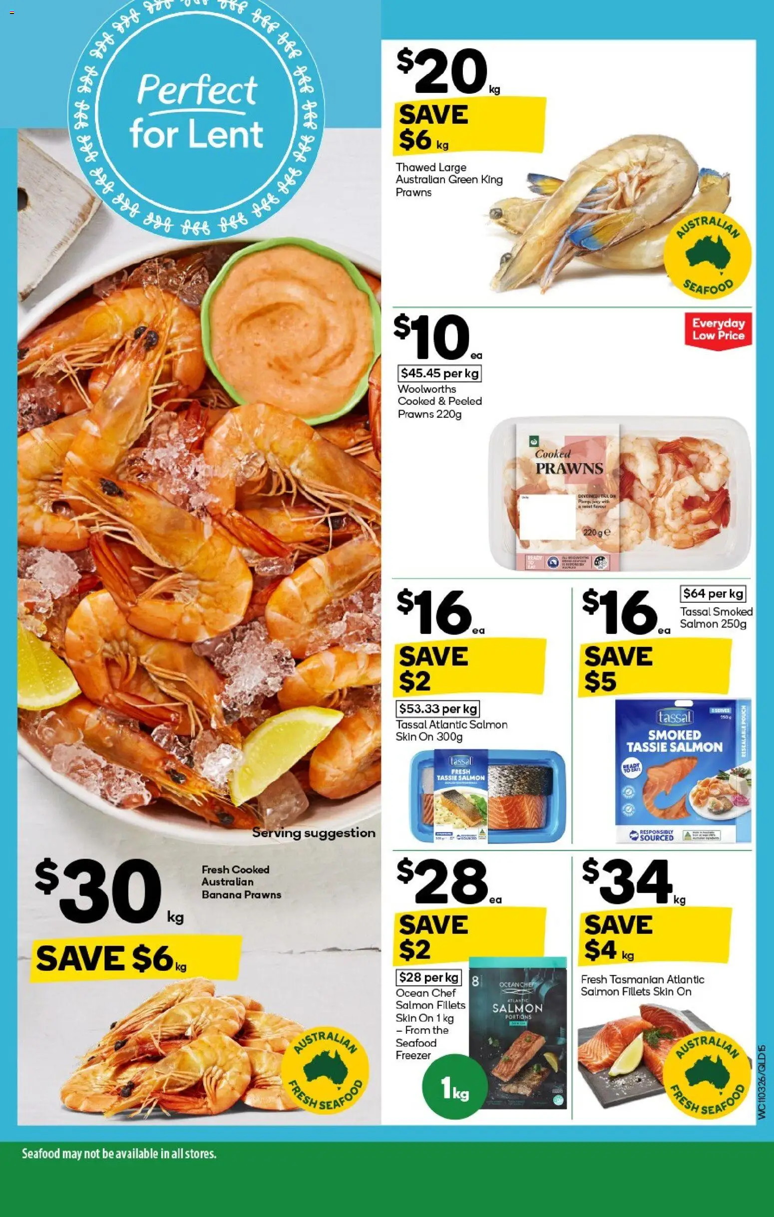 Woolworths catalogue - valid from 11.03.2026 | Page: 15 | Products: Prawns, Salmon, Seafood, Freezer