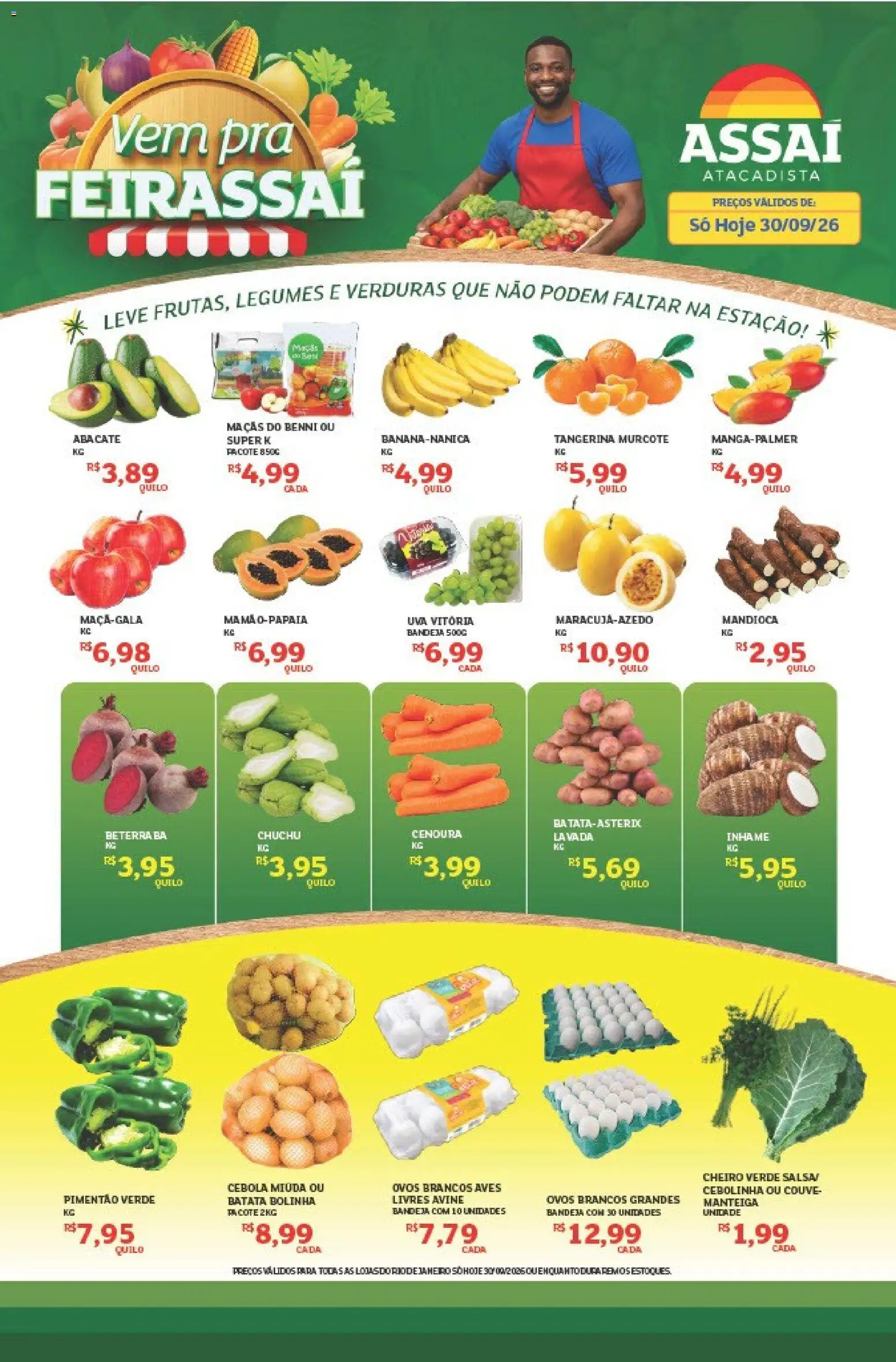 Assaí Atacadista Folheto - válido de 30/09/2026 | Página: 1 | Produtos: Beterraba, Pimentão, Ovos, Legumes
