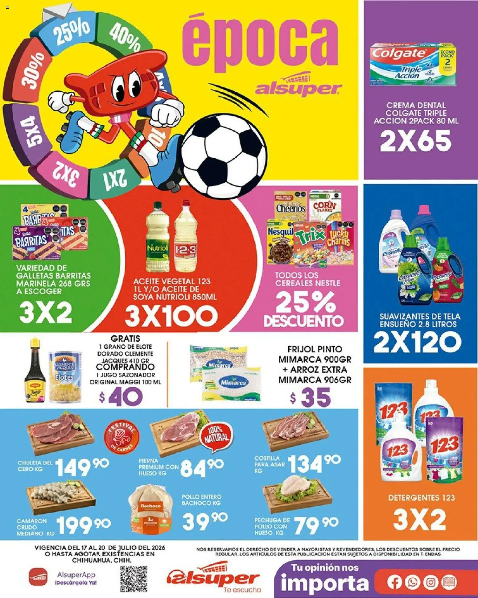 Nuevas ofertas de Alsuper válidas en toda la República Mexicana desde el 17/07/2026. ¡Encuentra las mejores ofertas en Alsuper folleto! | Página: 1 | Productos: Crema, Aceite, Galletas, Té