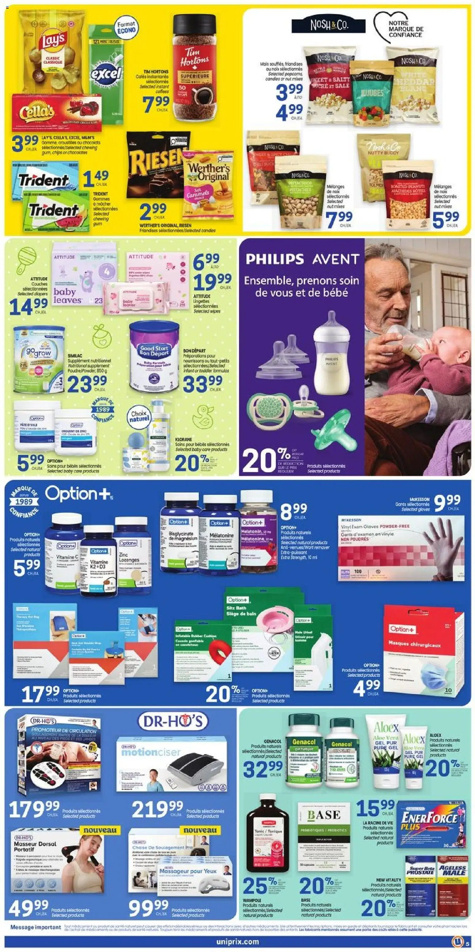 Uniprix flyer valid from Aug 13, 2026 | Page: 6 | Products: Chips, Diapers, Cheddar, Bath